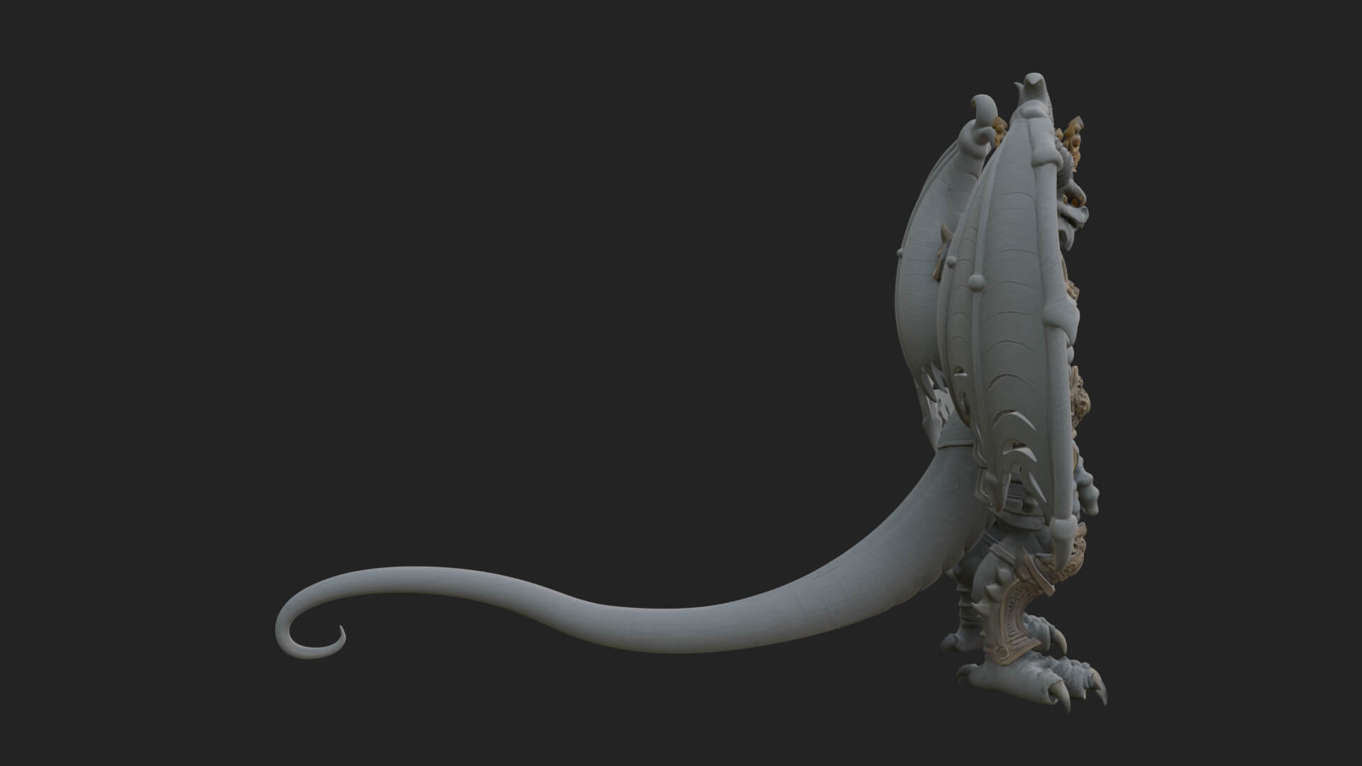 Winged Dragon Demon Statue Design 20 3D Print Model 3D Model