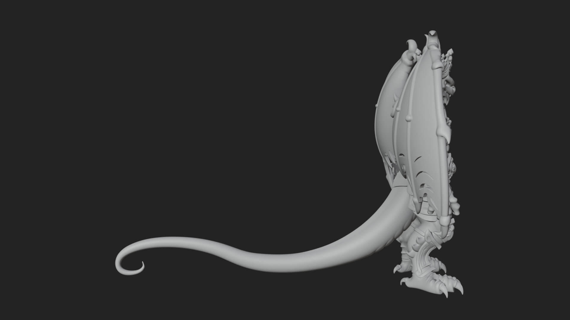 Winged Dragon Demon Statue Design 20 3D Print Model 3D Model