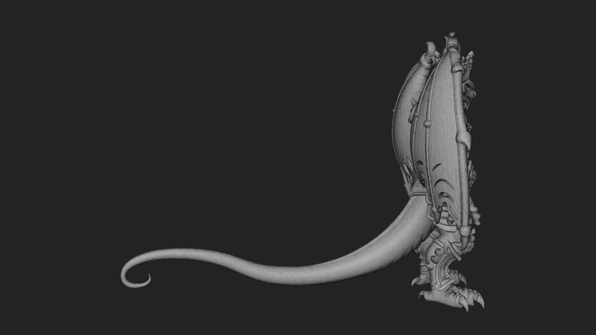 Winged Dragon Demon Statue Design 20 3D Print Model 3D Model