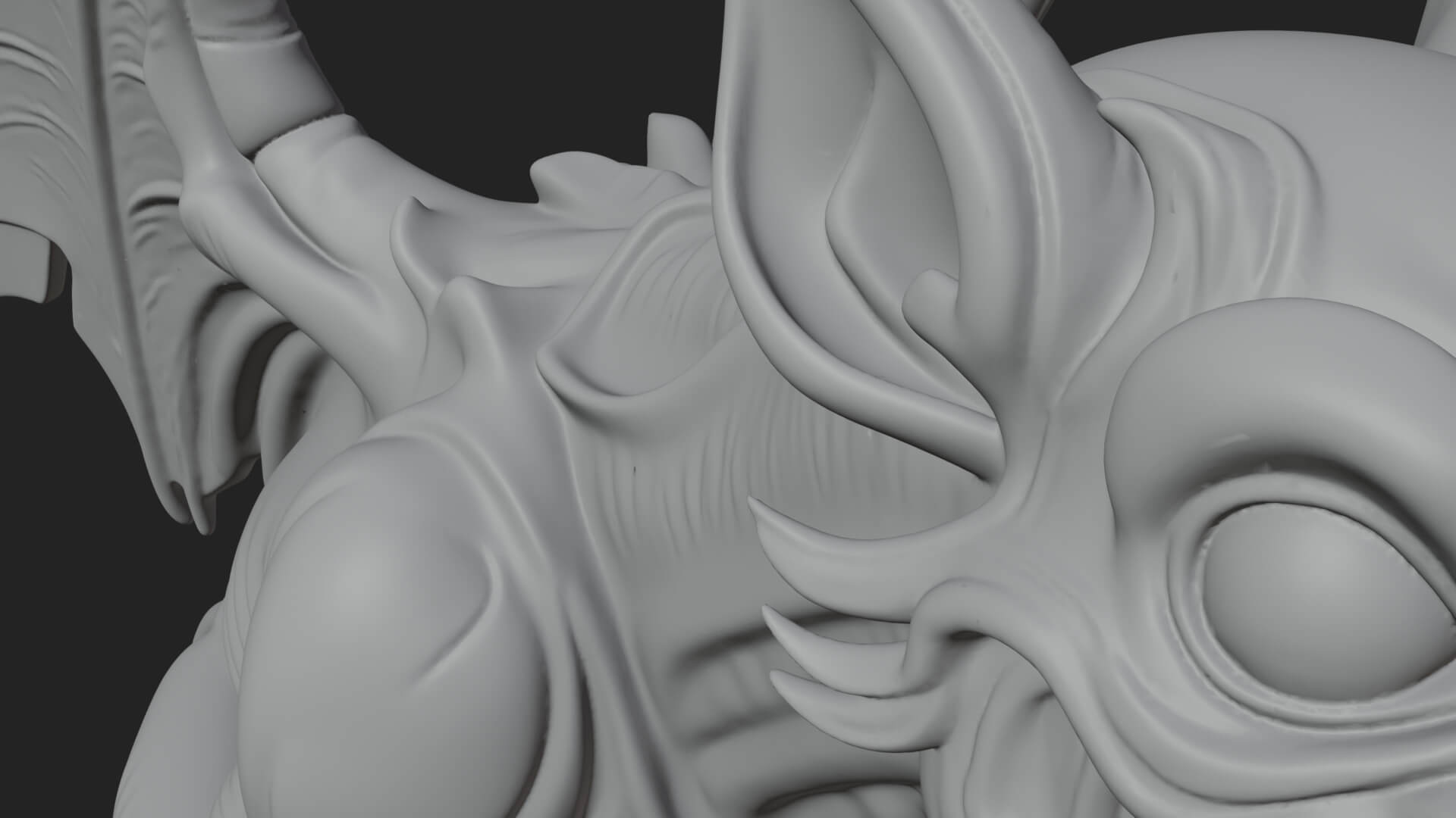 Winged Dragon Demon Statue Design 22 3D Print Model 3D Model
