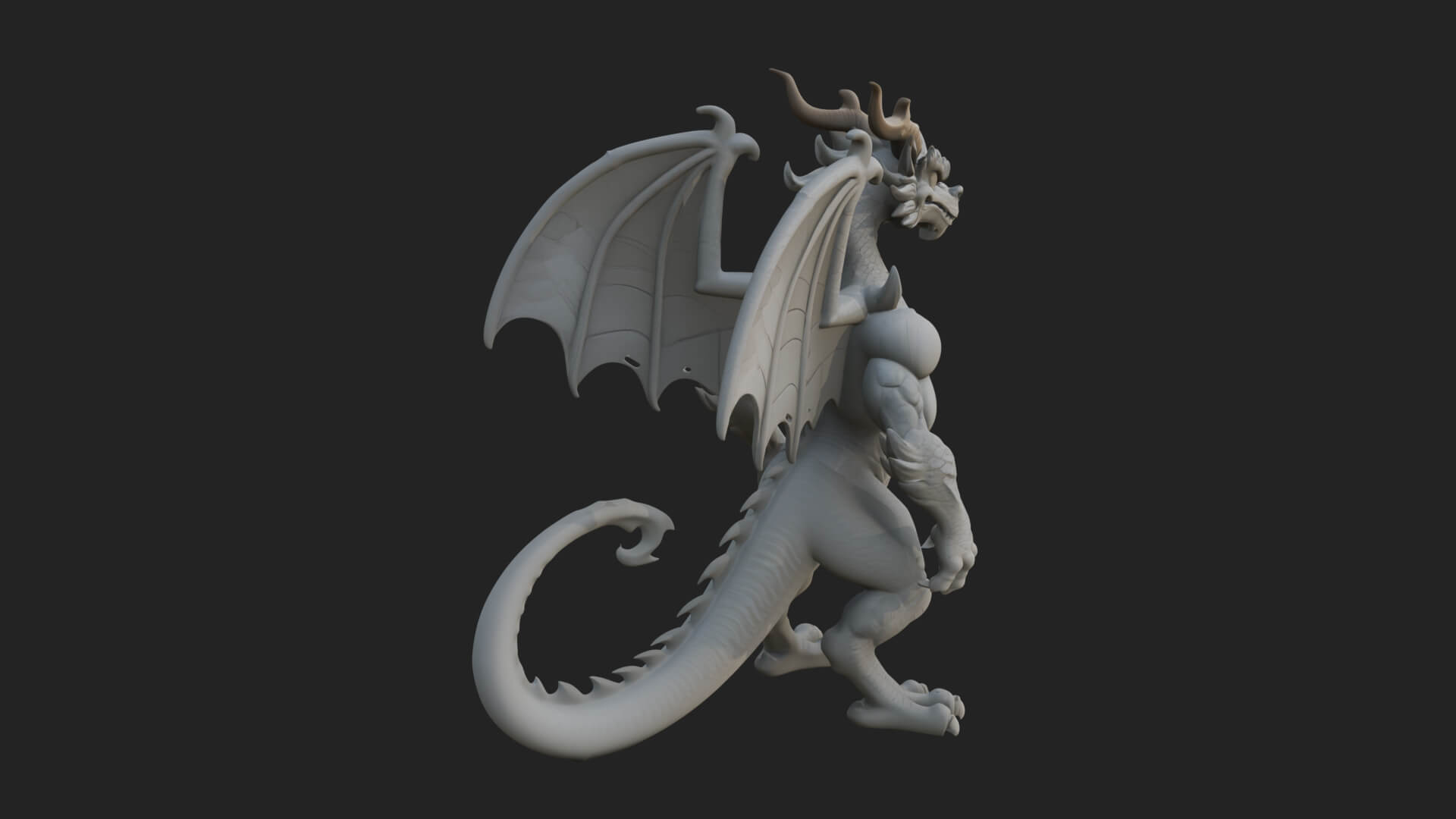 Winged Dragon Demon Statue Design 23 3D Print Model 3D Model