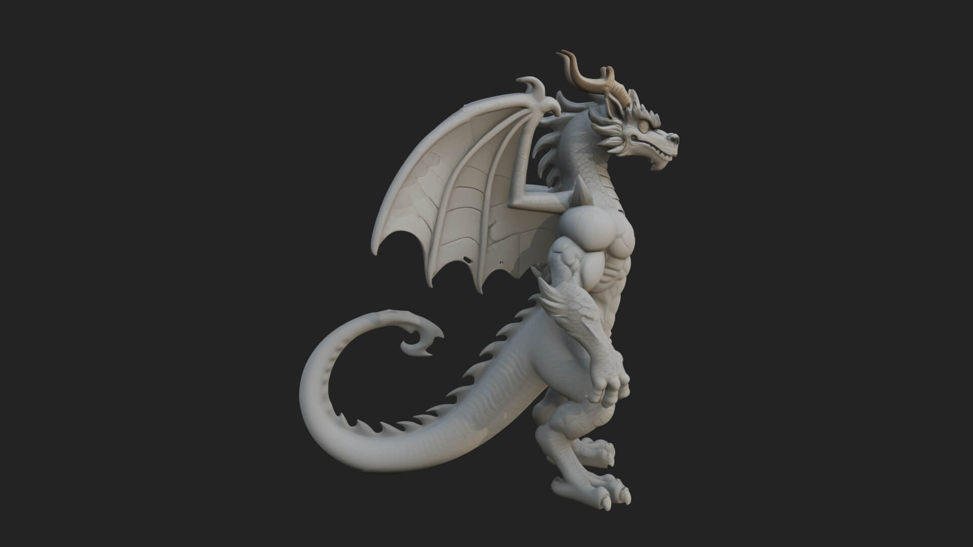 Winged Dragon Demon Statue Design 23 3D Print Model 3D Model