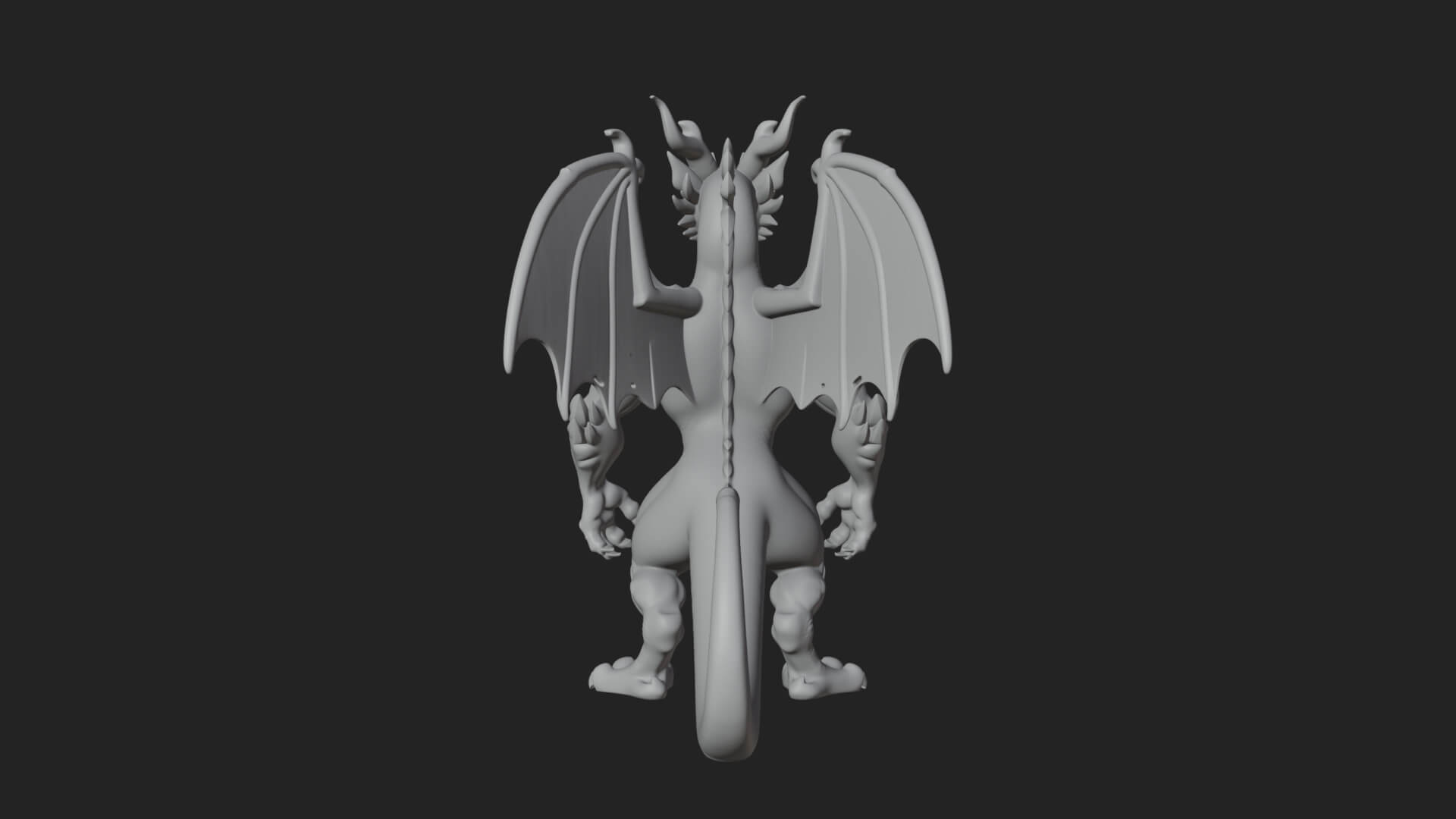Winged Dragon Demon Statue Design 23 3D Print Model 3D Model