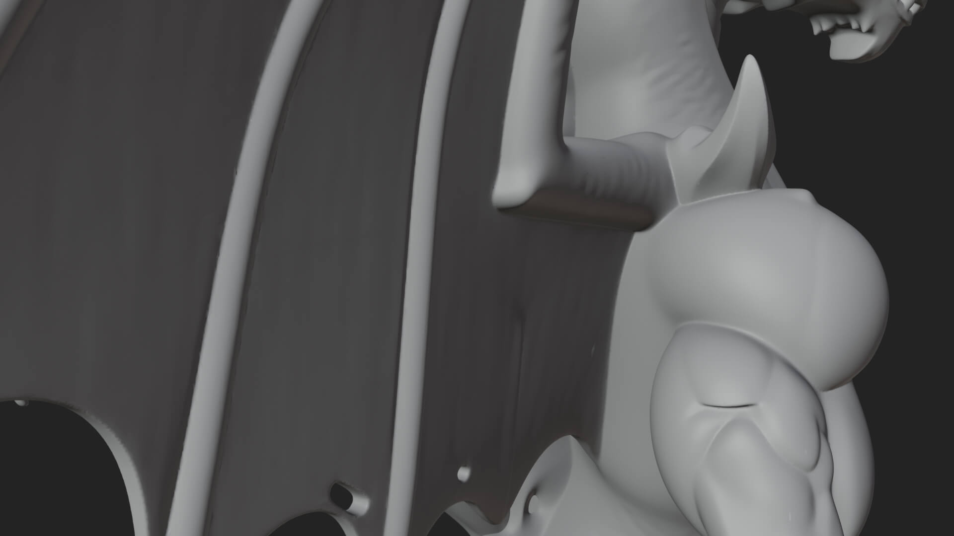 Winged Dragon Demon Statue Design 23 3D Print Model 3D Model