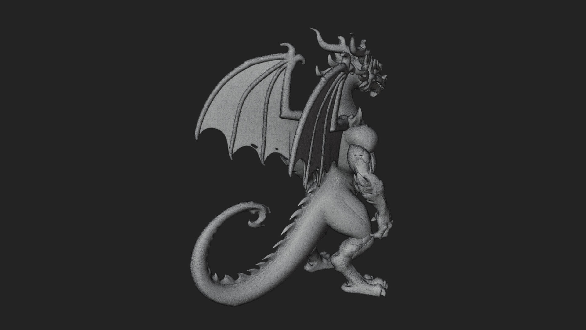 Winged Dragon Demon Statue Design 23 3D Print Model 3D Model