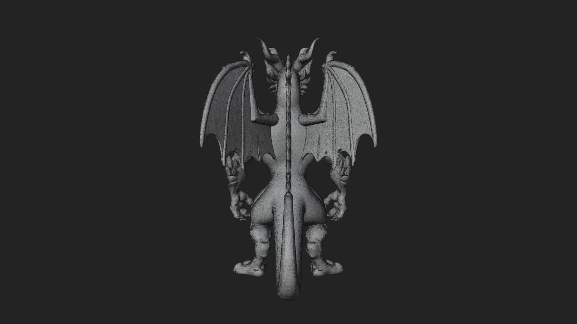 Winged Dragon Demon Statue Design 23 3D Print Model 3D Model
