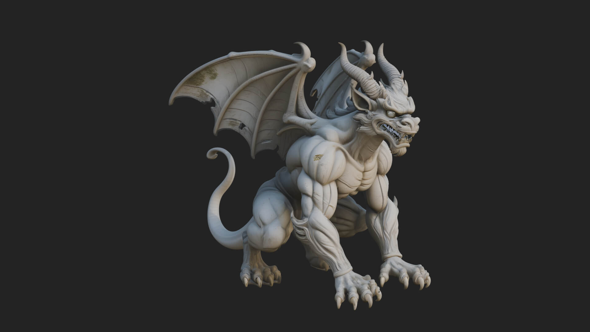 Winged Dragon Demon Statue Design 24 3D Print Model 3D Model