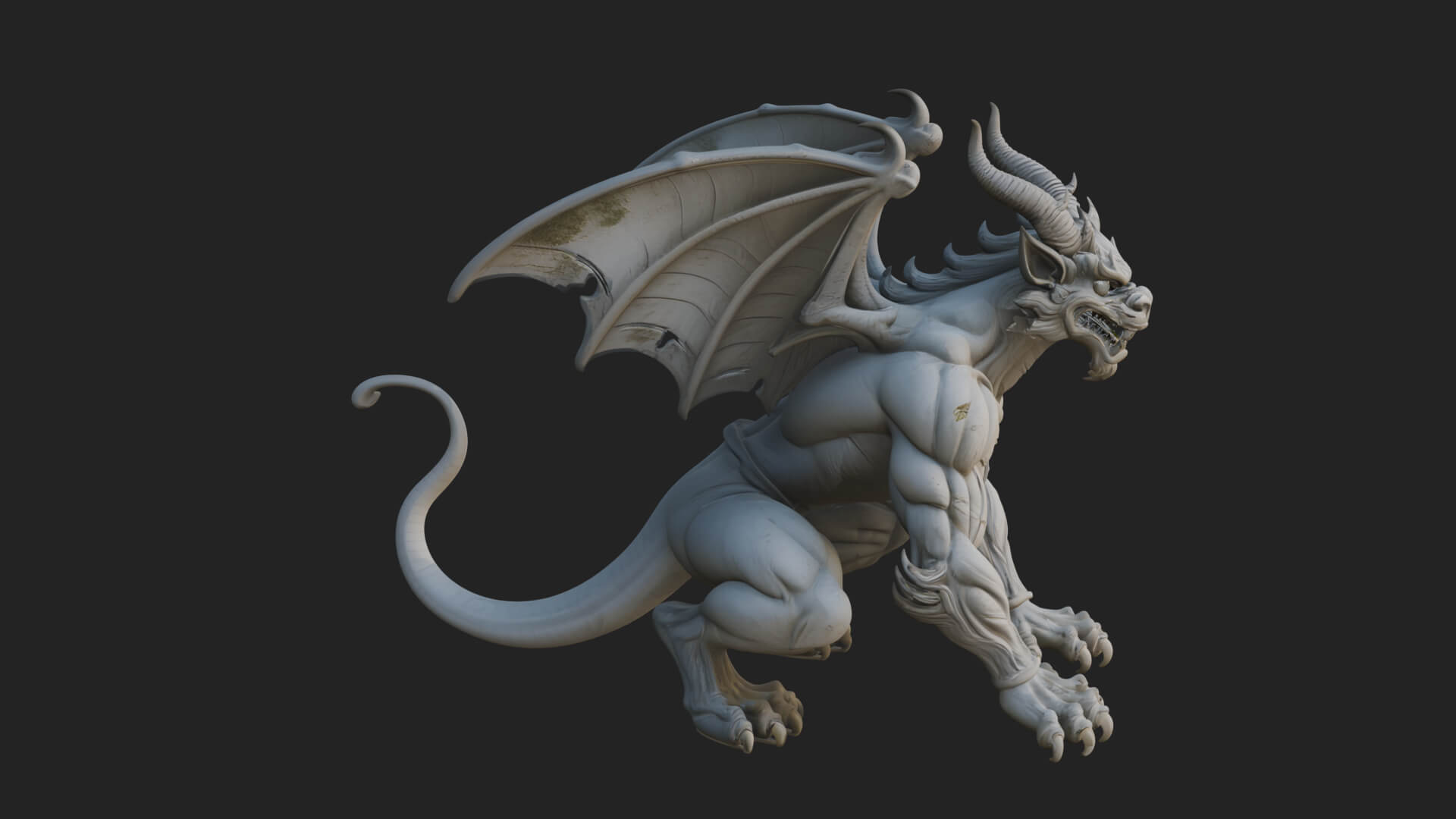 Winged Dragon Demon Statue Design 24 3D Print Model 3D Model