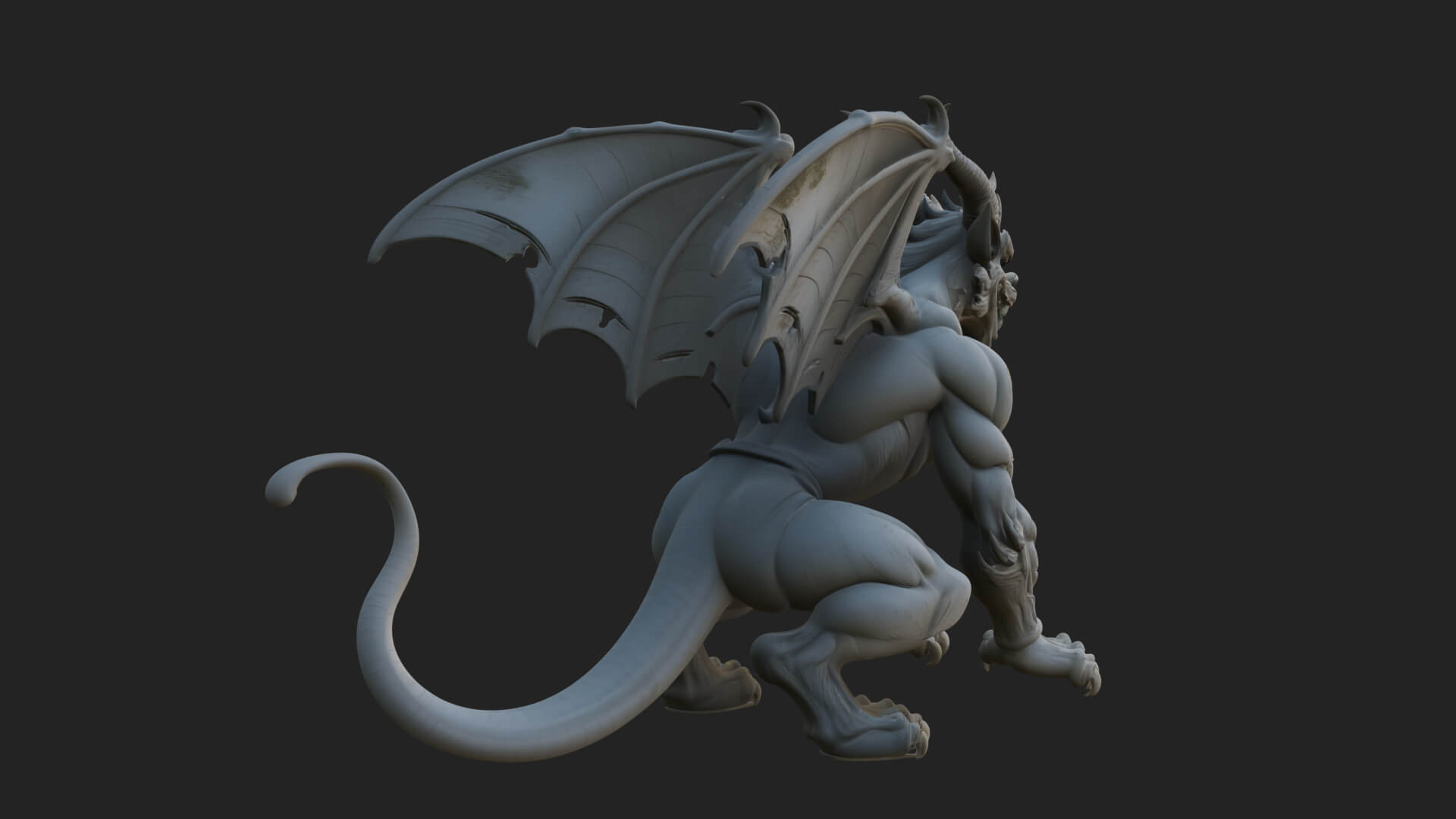 Winged Dragon Demon Statue Design 24 3D Print Model 3D Model