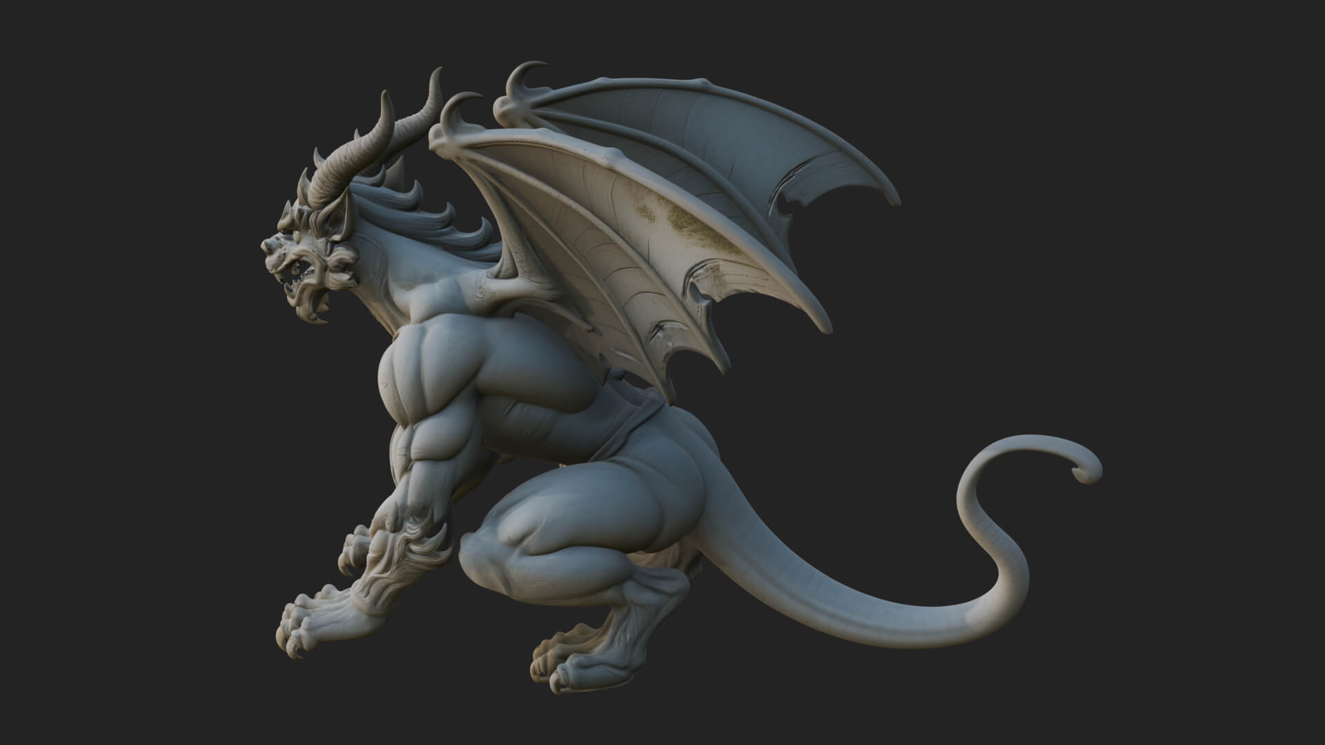 Winged Dragon Demon Statue Design 24 3D Print Model 3D Model