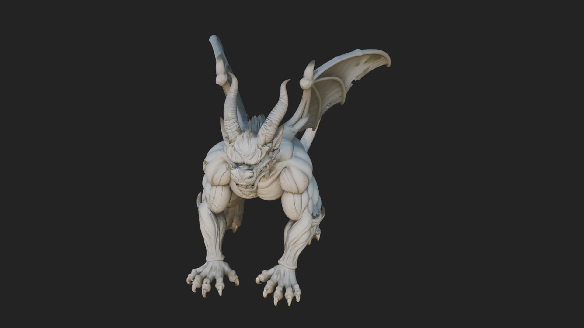 Winged Dragon Demon Statue Design 24 3D Print Model 3D Model