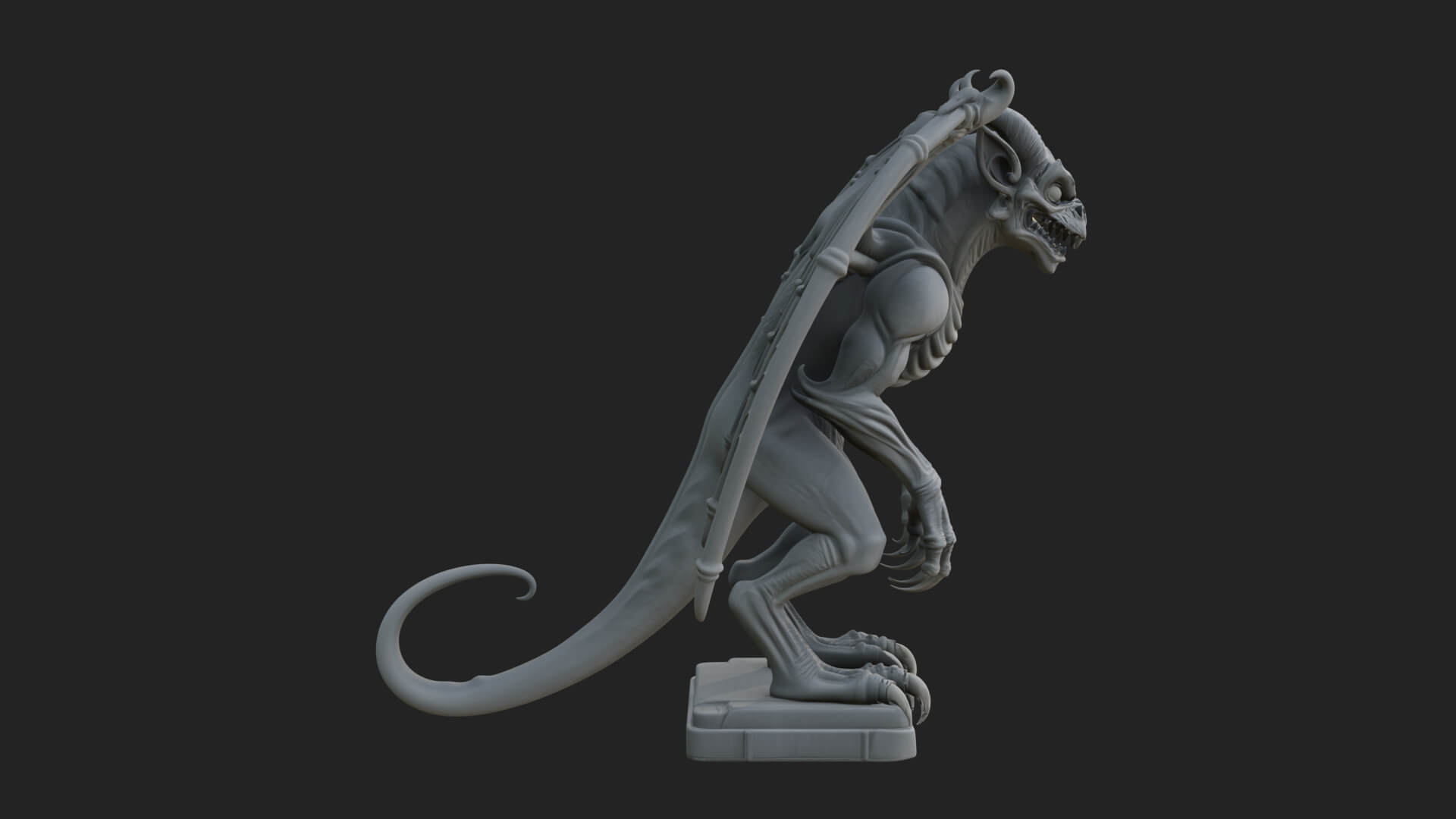 Winged Dragon Demon Statue Design 25 3D Print Model 3D Model