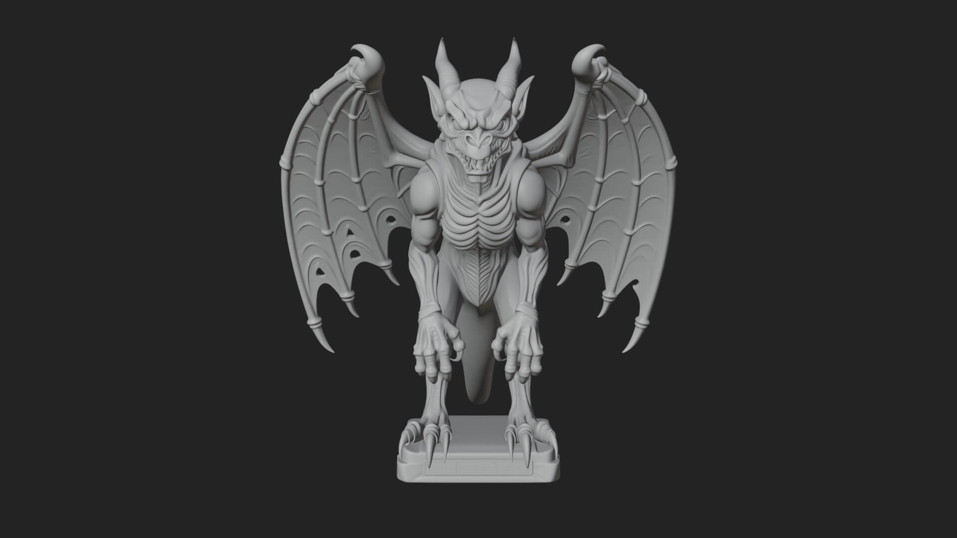 Winged Dragon Demon Statue Design 25 3D Print Model 3D Model
