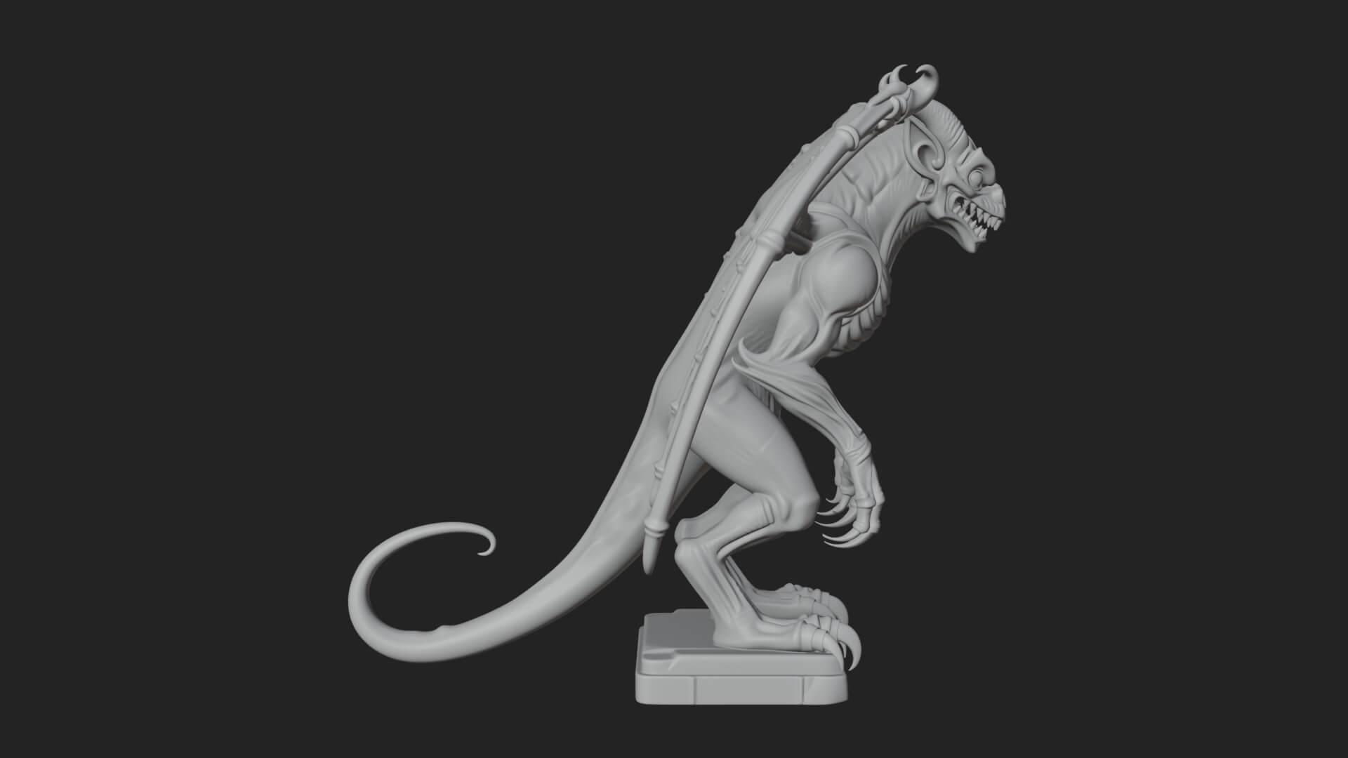 Winged Dragon Demon Statue Design 25 3D Print Model 3D Model