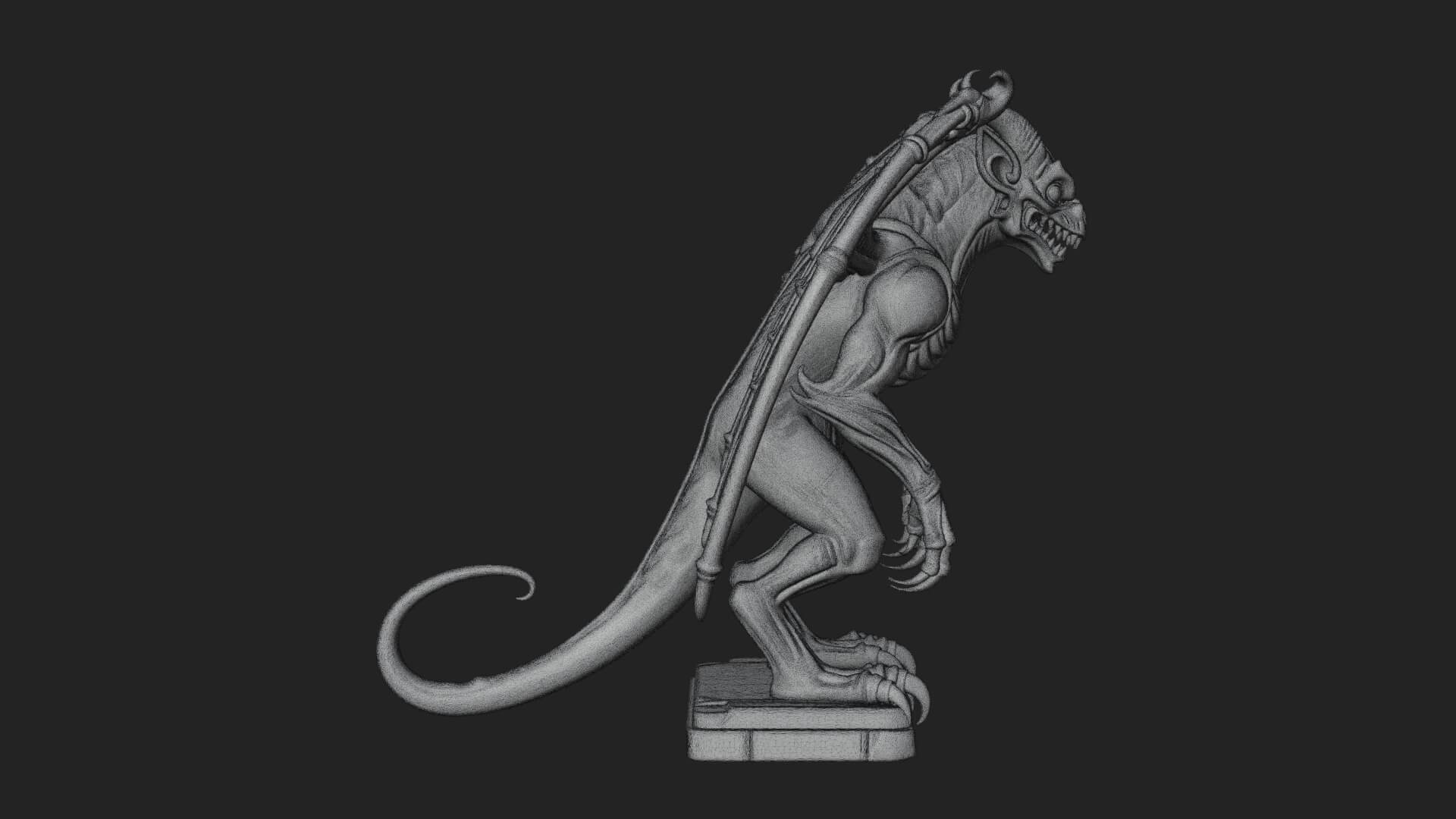 Winged Dragon Demon Statue Design 25 3D Print Model 3D Model
