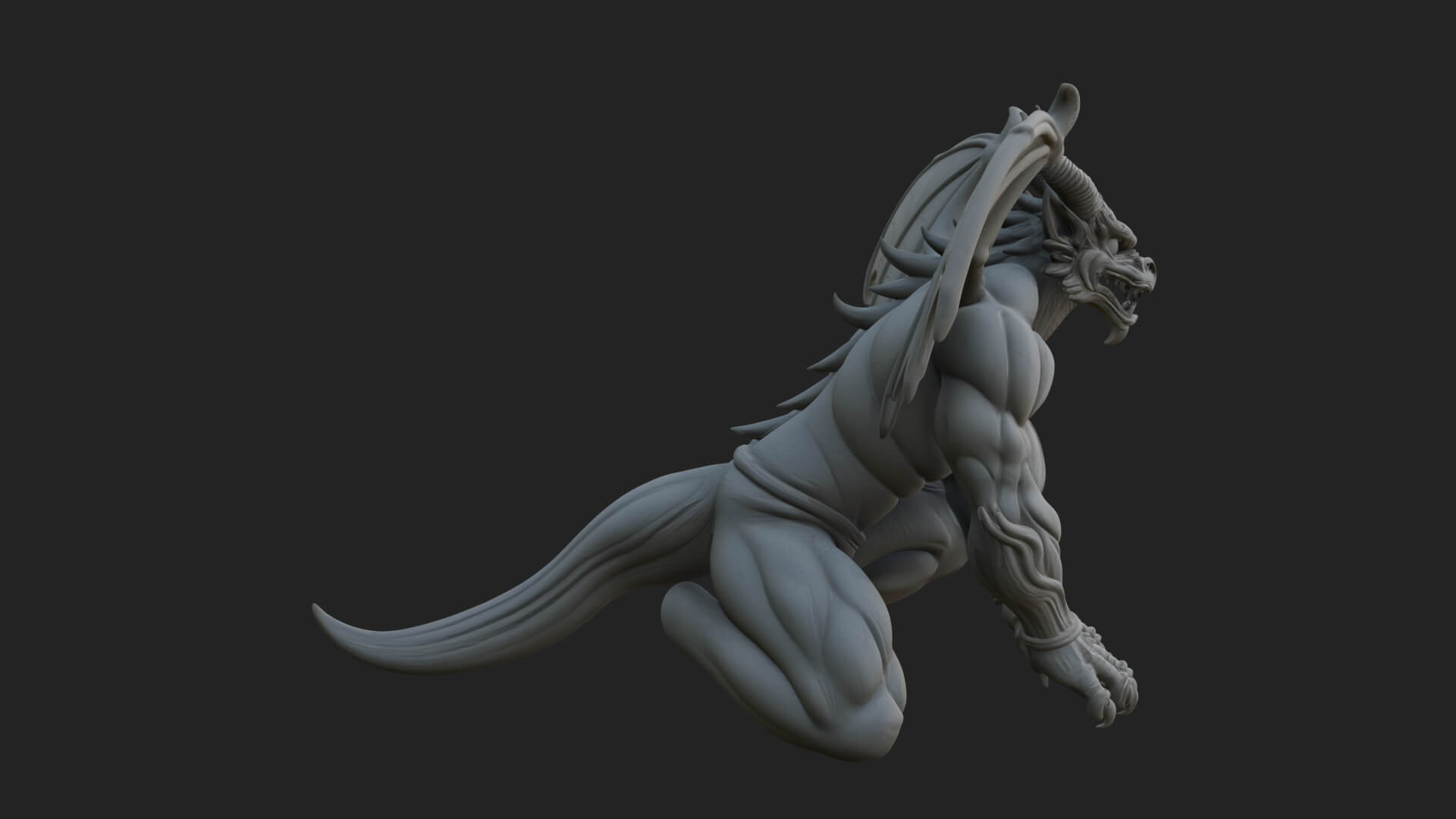 Winged Dragon Demon Statue Design 26 3D Print Model 3D Model