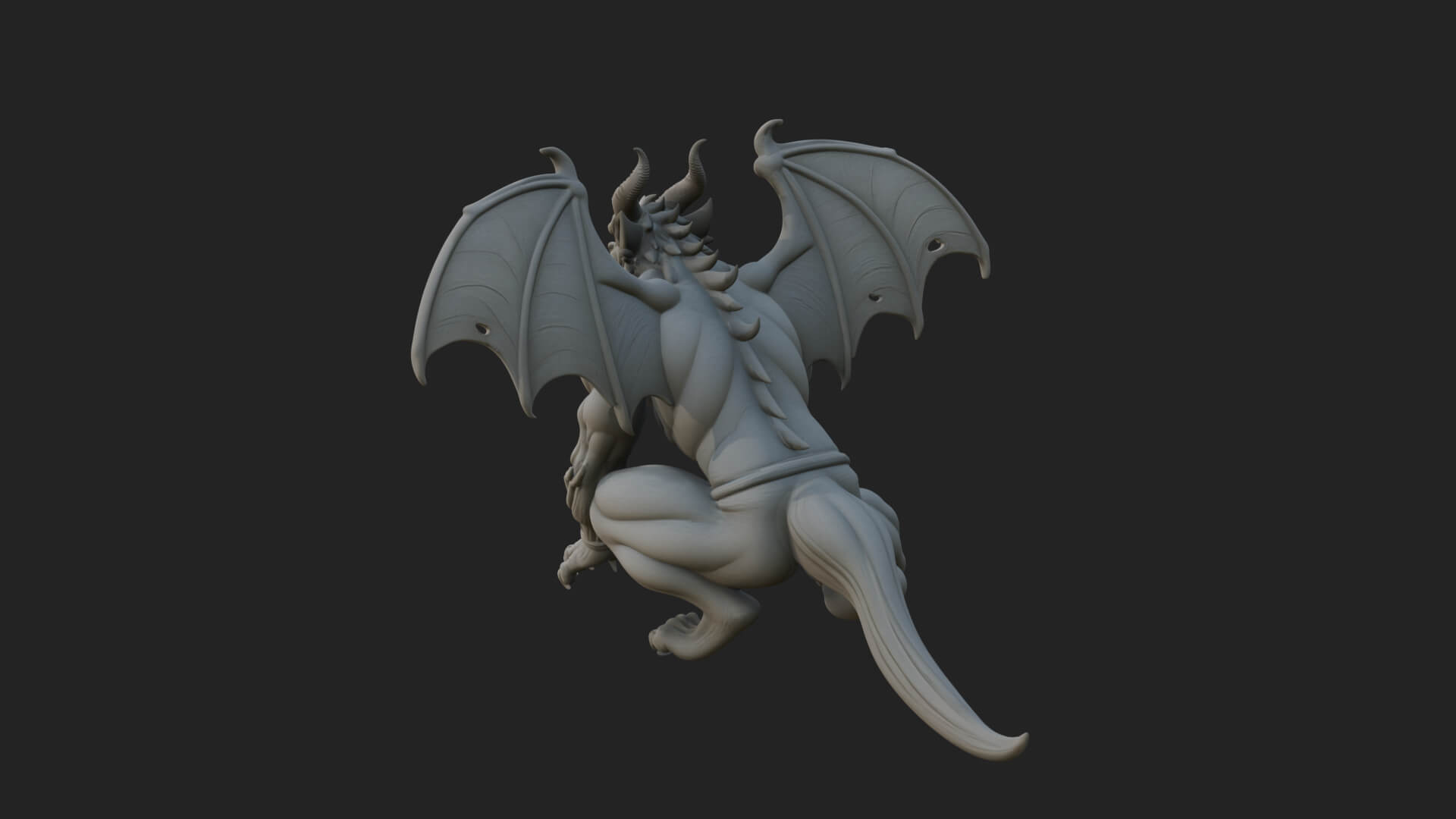 Winged Dragon Demon Statue Design 26 3D Print Model 3D Model