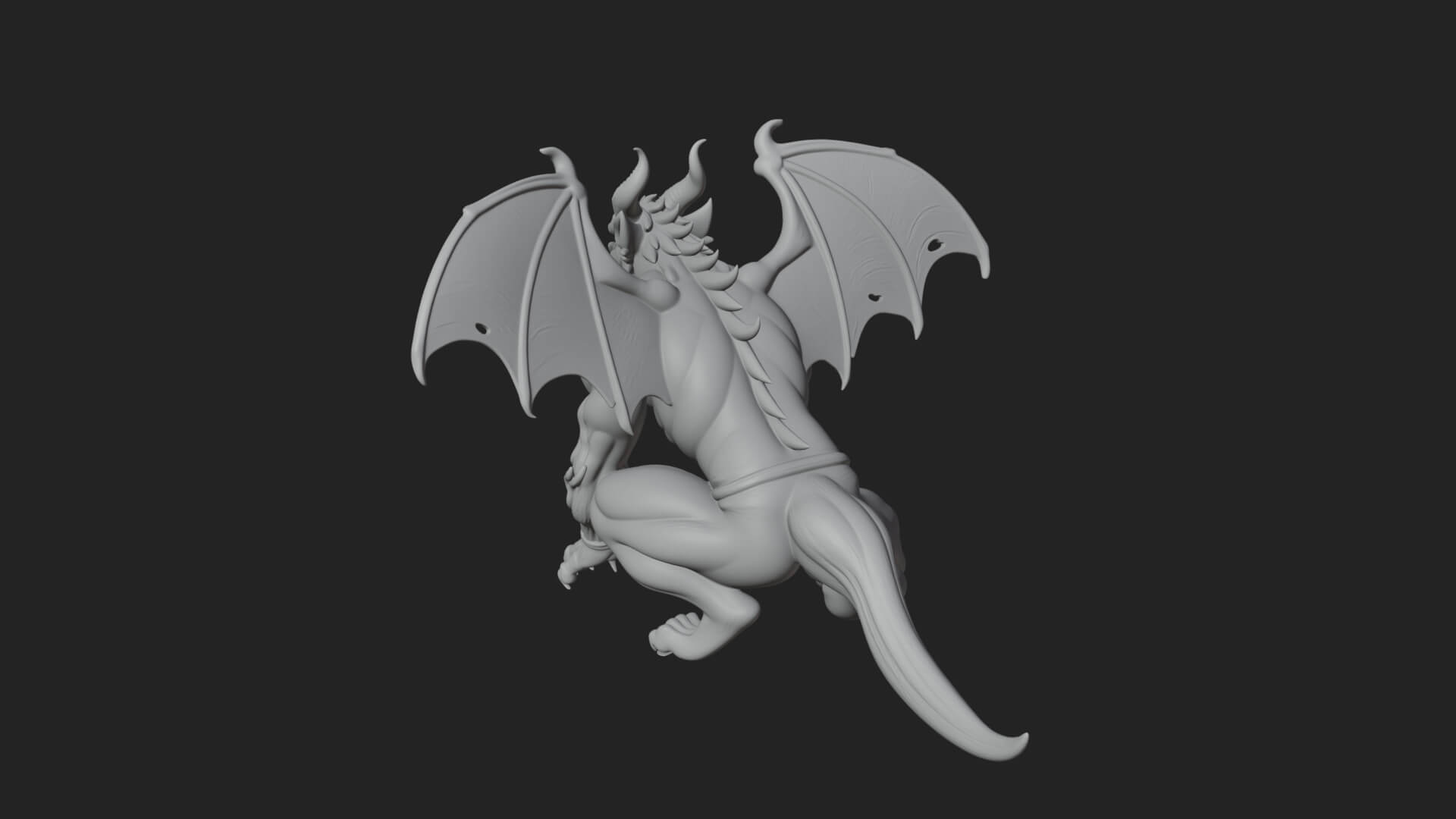 Winged Dragon Demon Statue Design 26 3D Print Model 3D Model