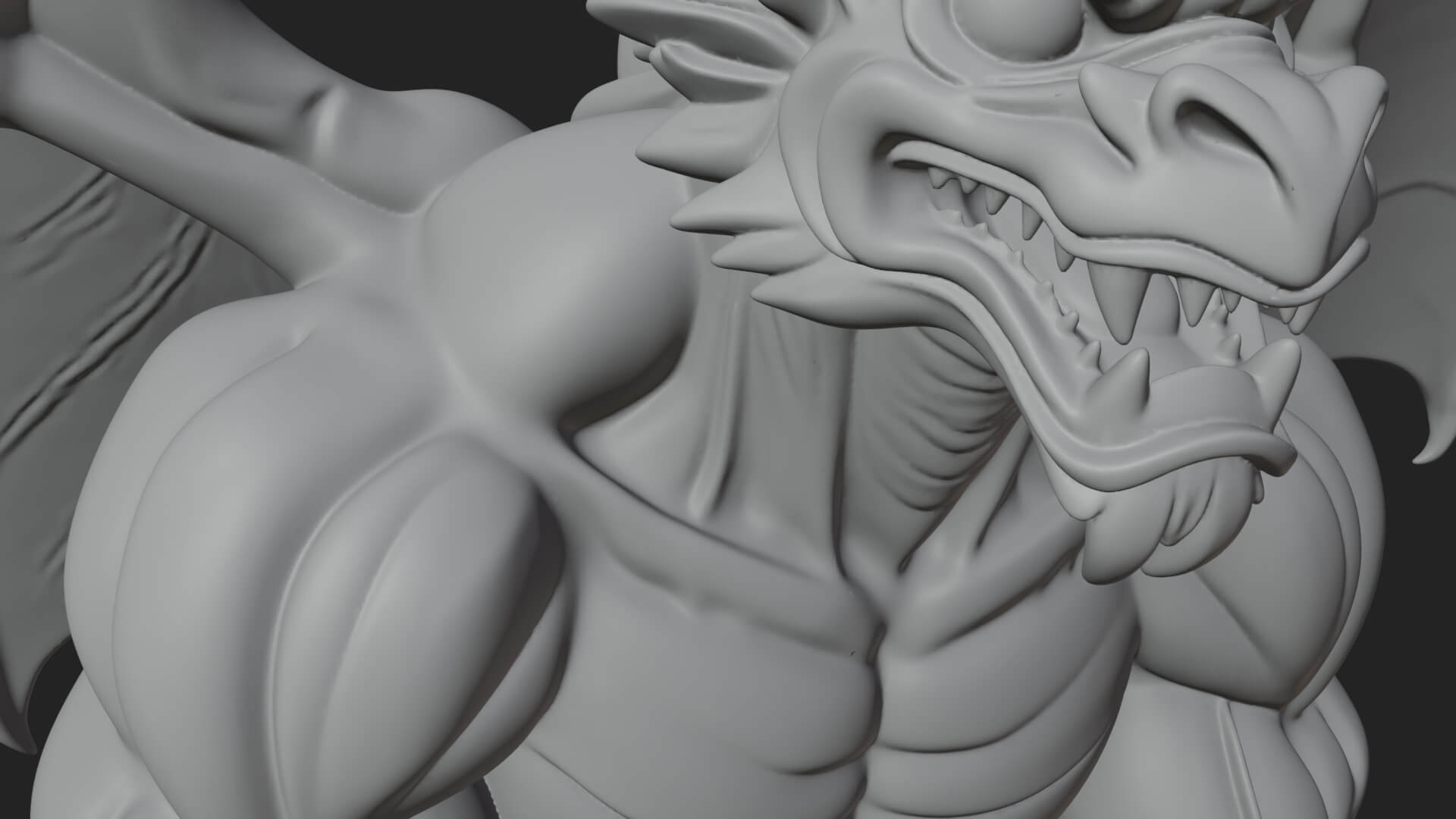 Winged Dragon Demon Statue Design 26 3D Print Model 3D Model