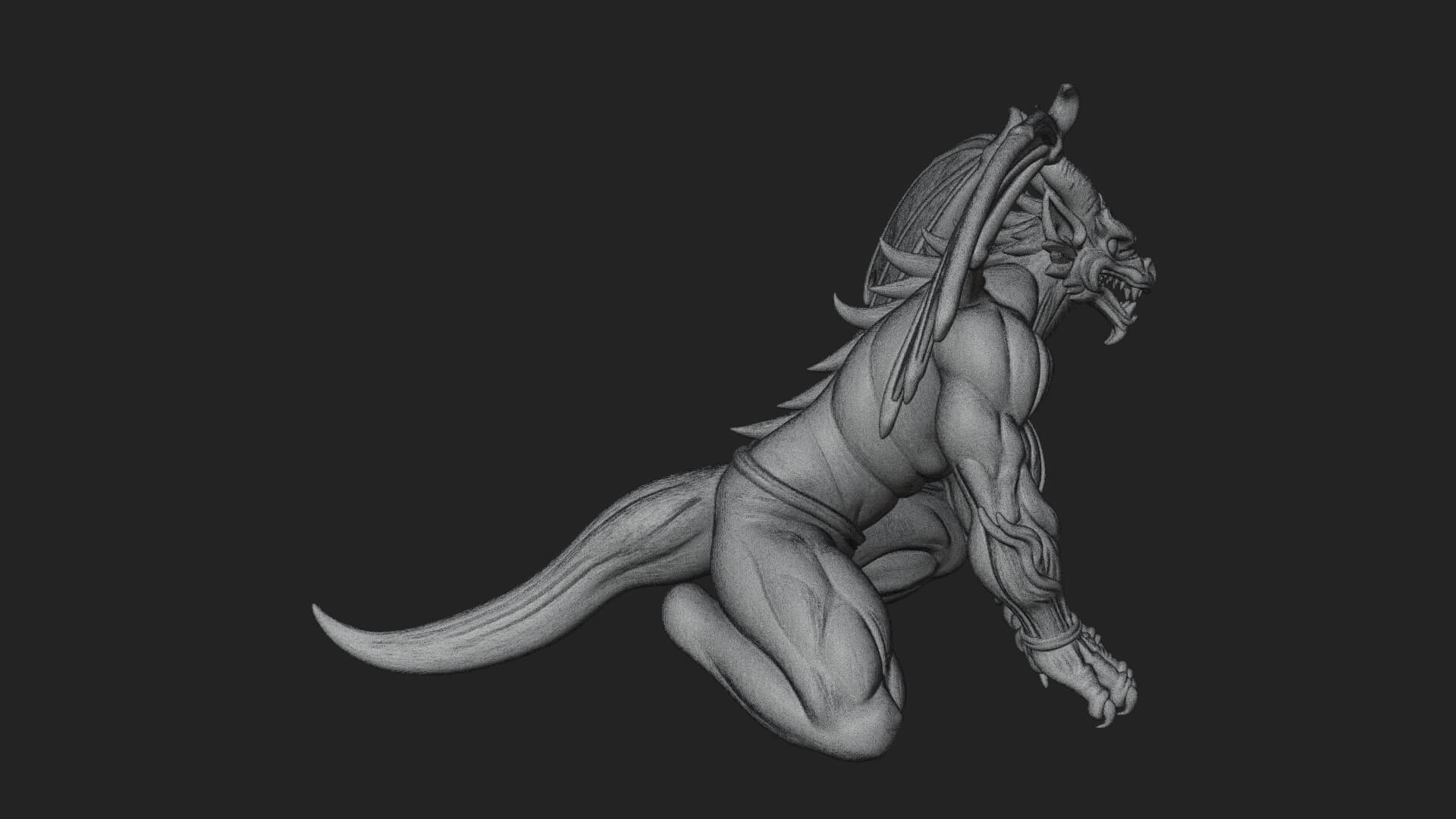 Winged Dragon Demon Statue Design 26 3D Print Model 3D Model