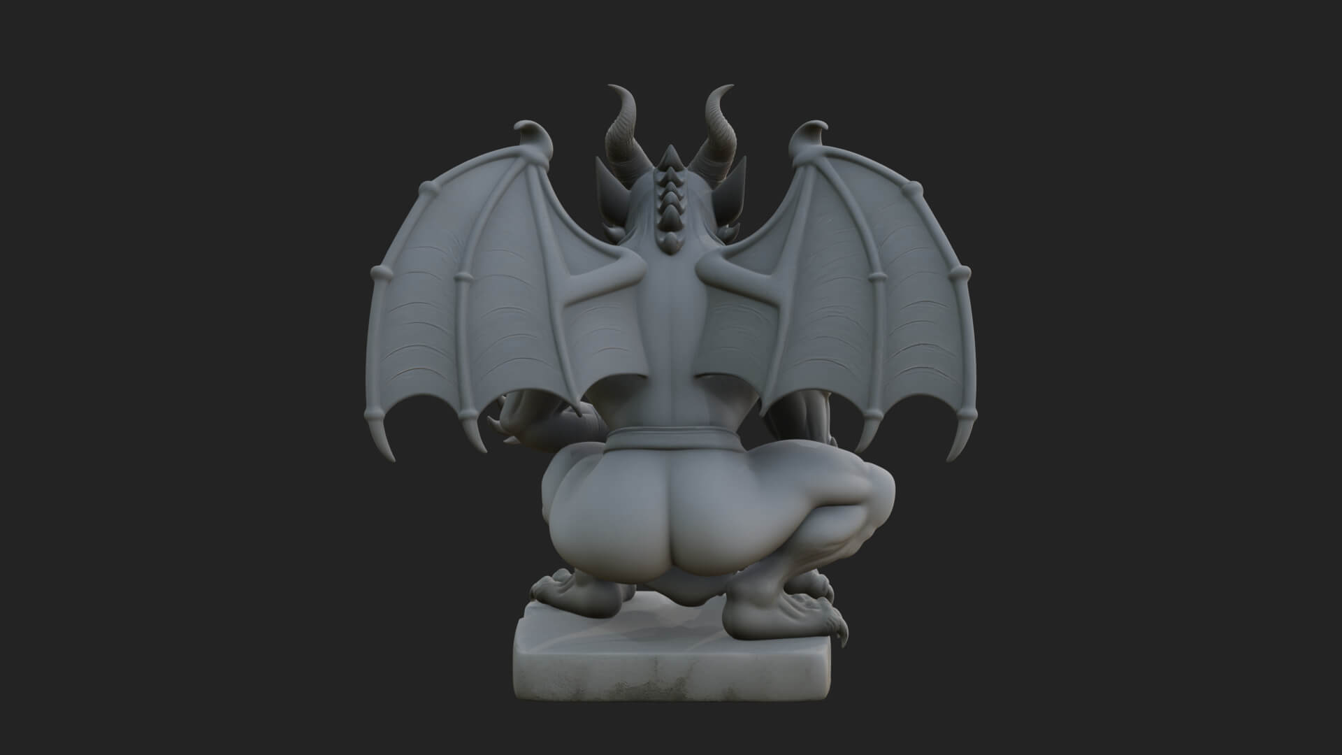Winged Dragon Demon Statue Design 27 3D Print Model 3D Model