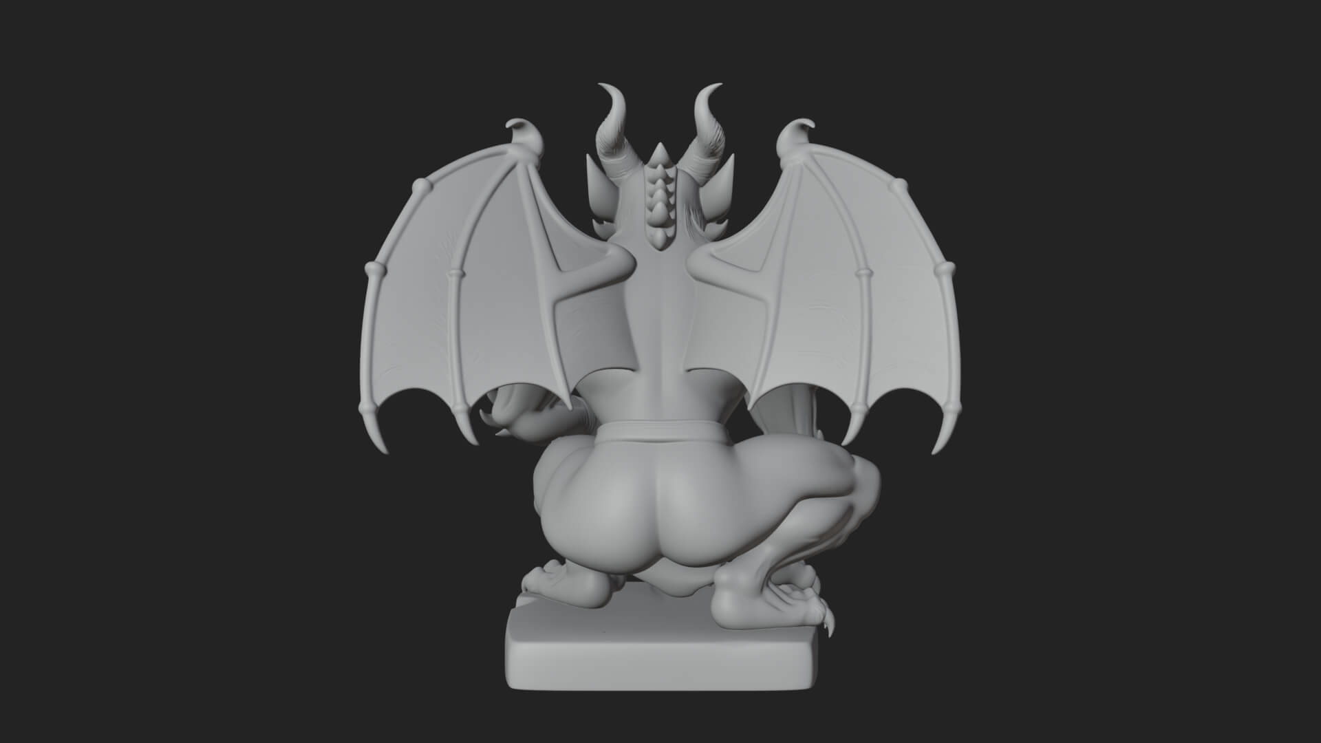 Winged Dragon Demon Statue Design 27 3D Print Model 3D Model