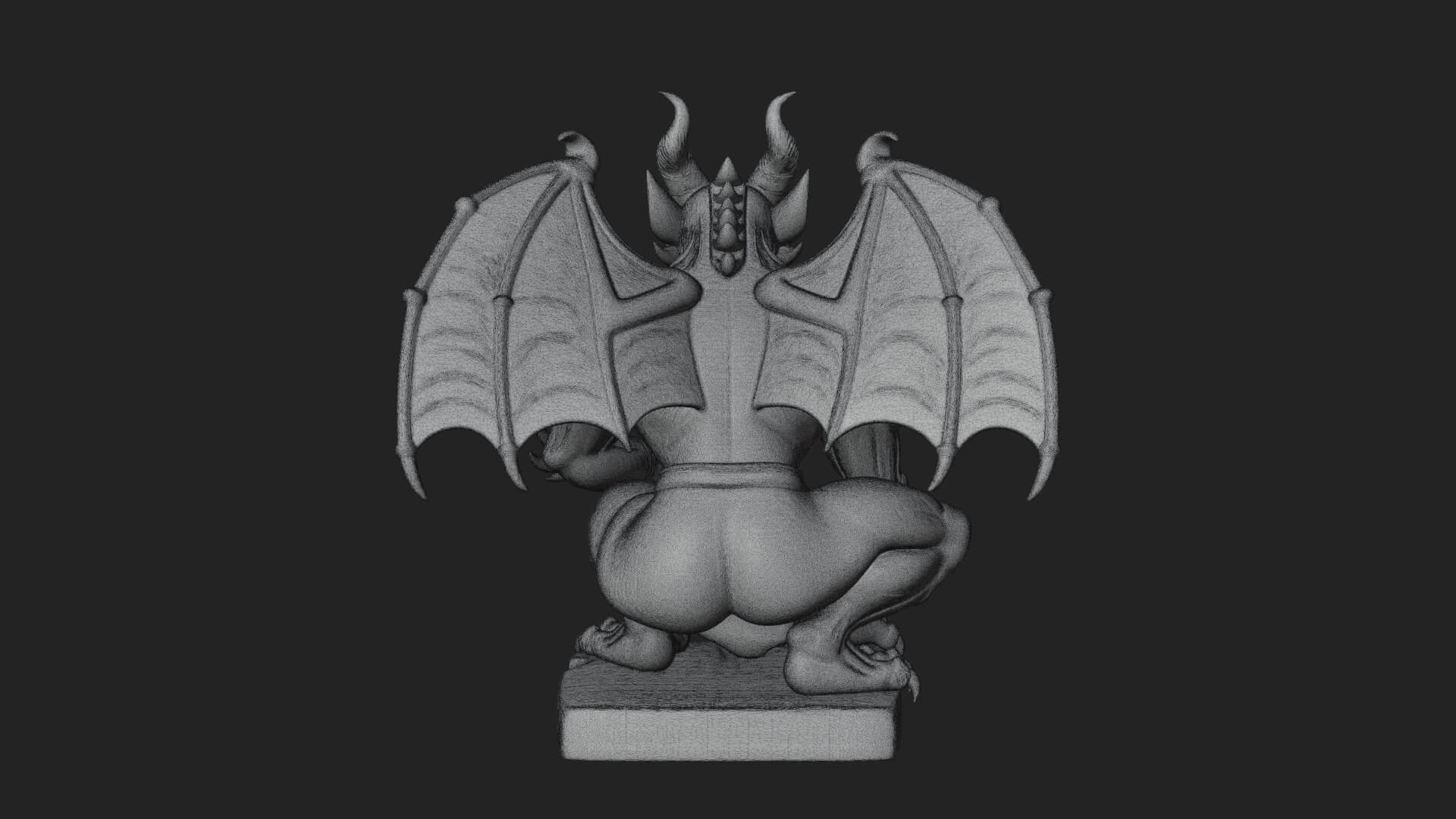 Winged Dragon Demon Statue Design 27 3D Print Model 3D Model