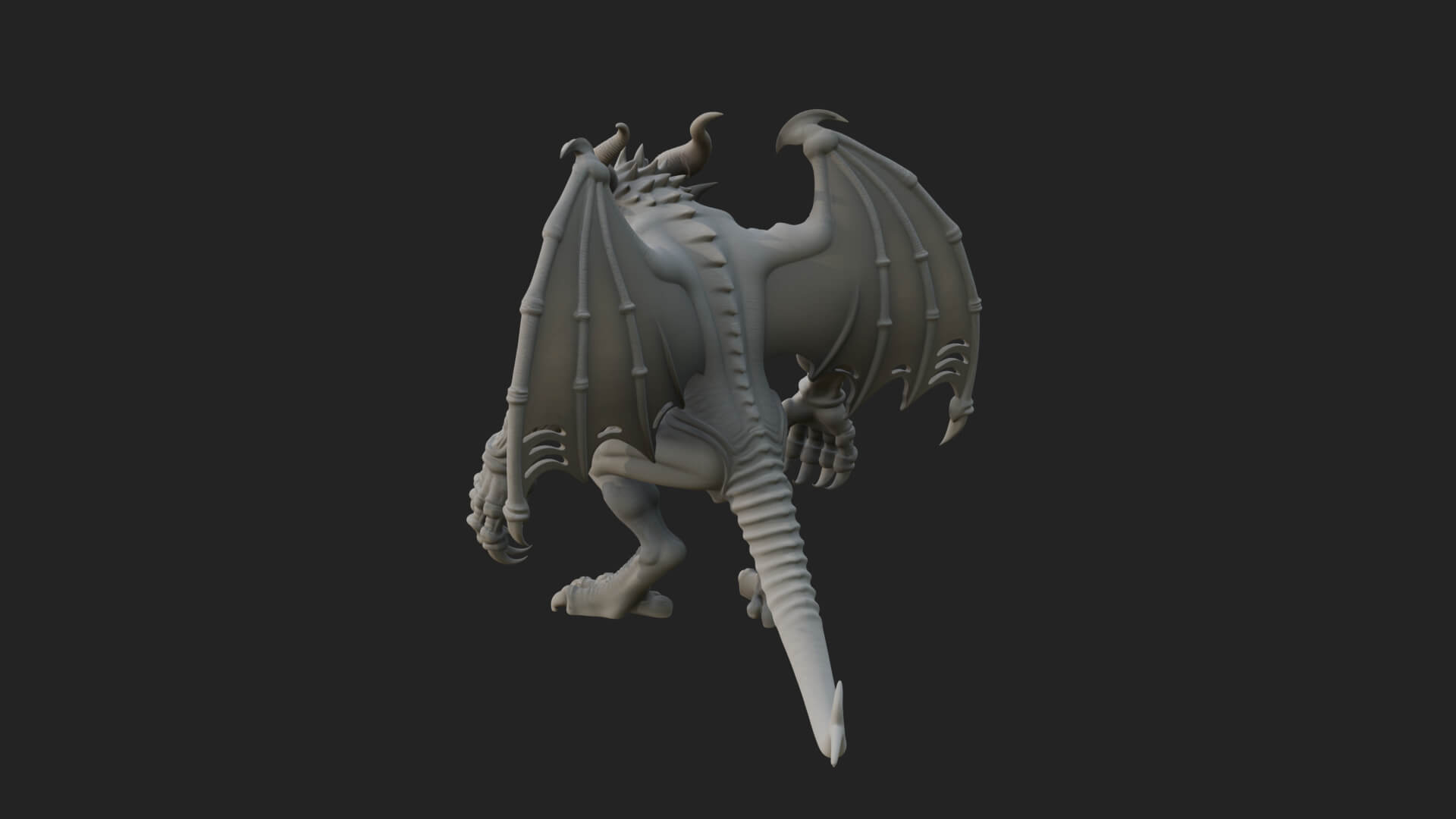 Winged Dragon Demon Statue Design 28 3D Print Model 3D Model
