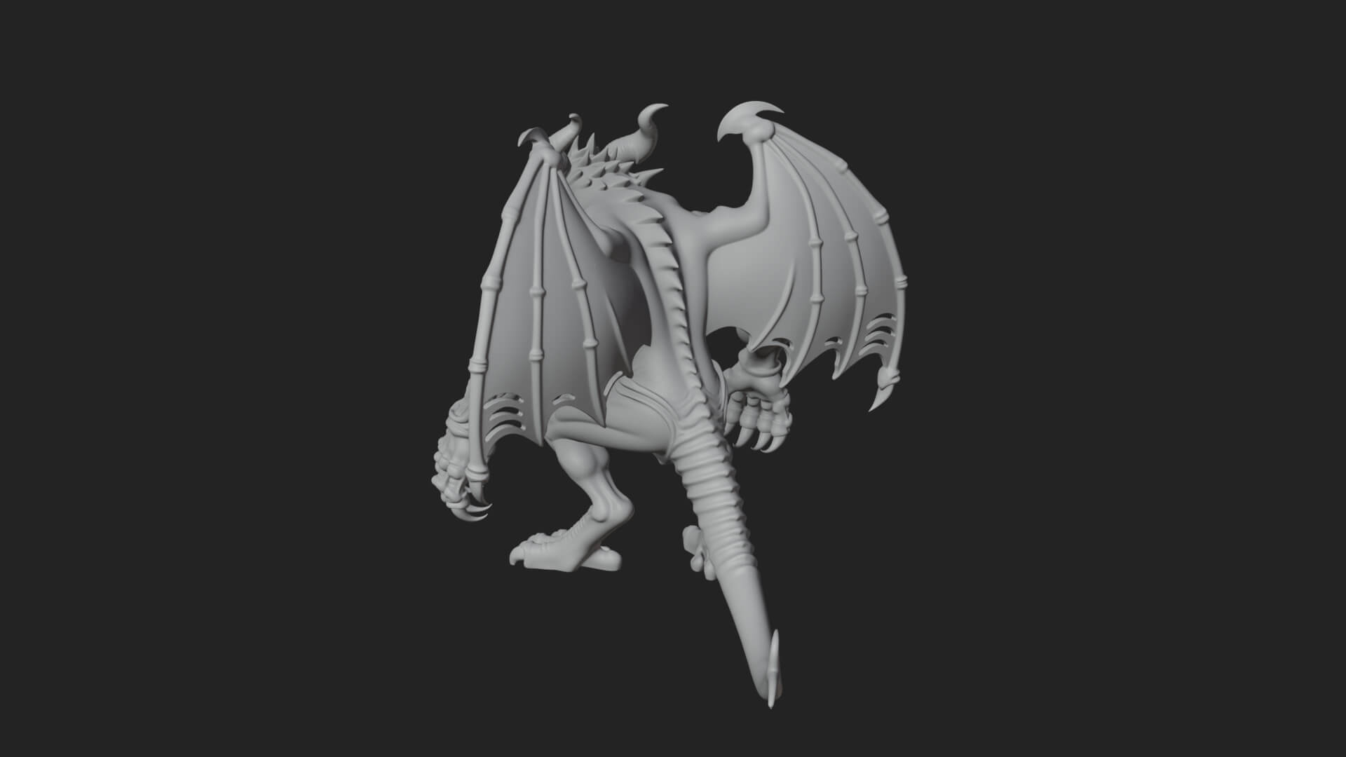 Winged Dragon Demon Statue Design 28 3D Print Model 3D Model