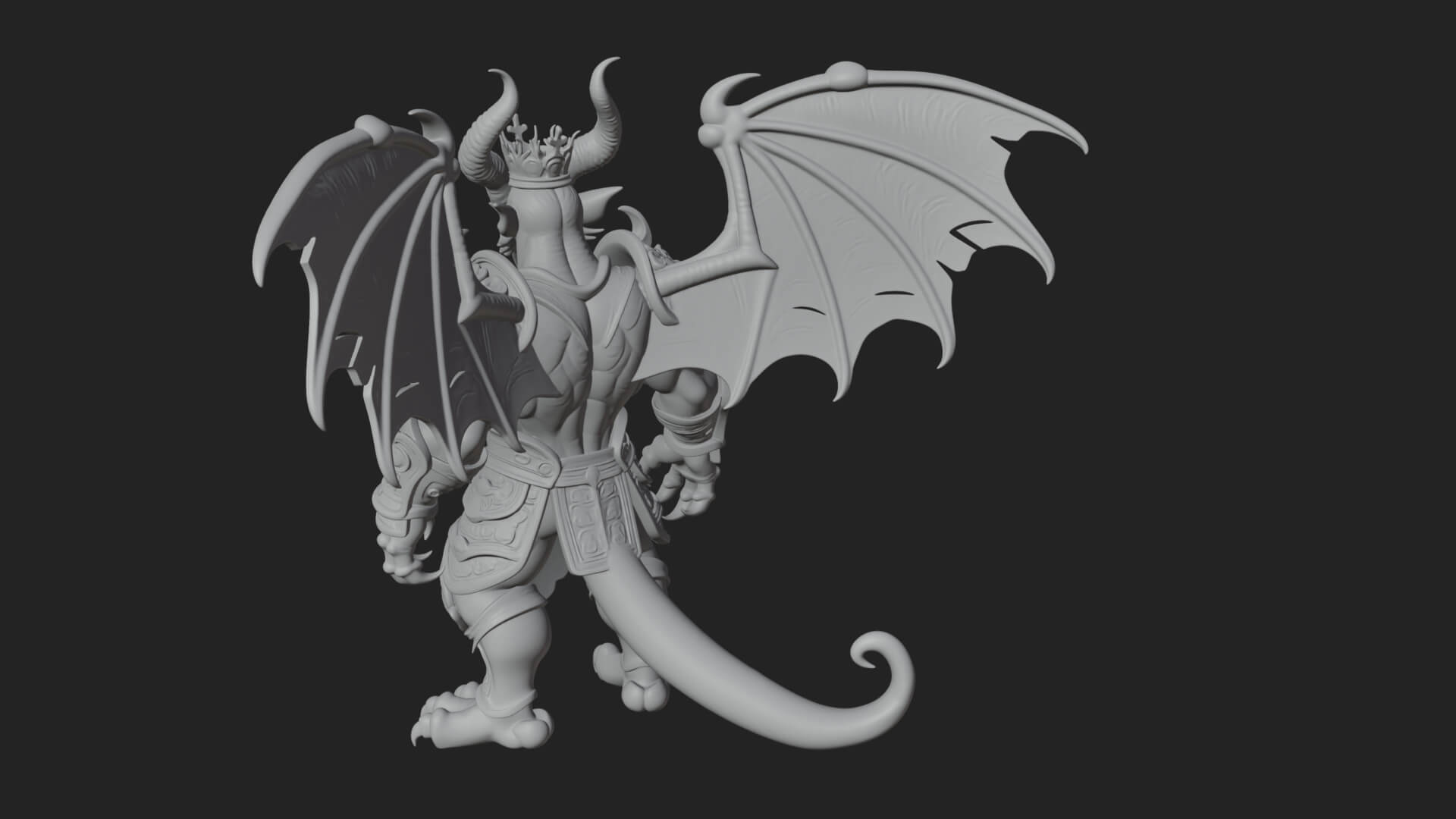 Winged Dragon Demon Statue Design 29 3D Print Model 3D Model