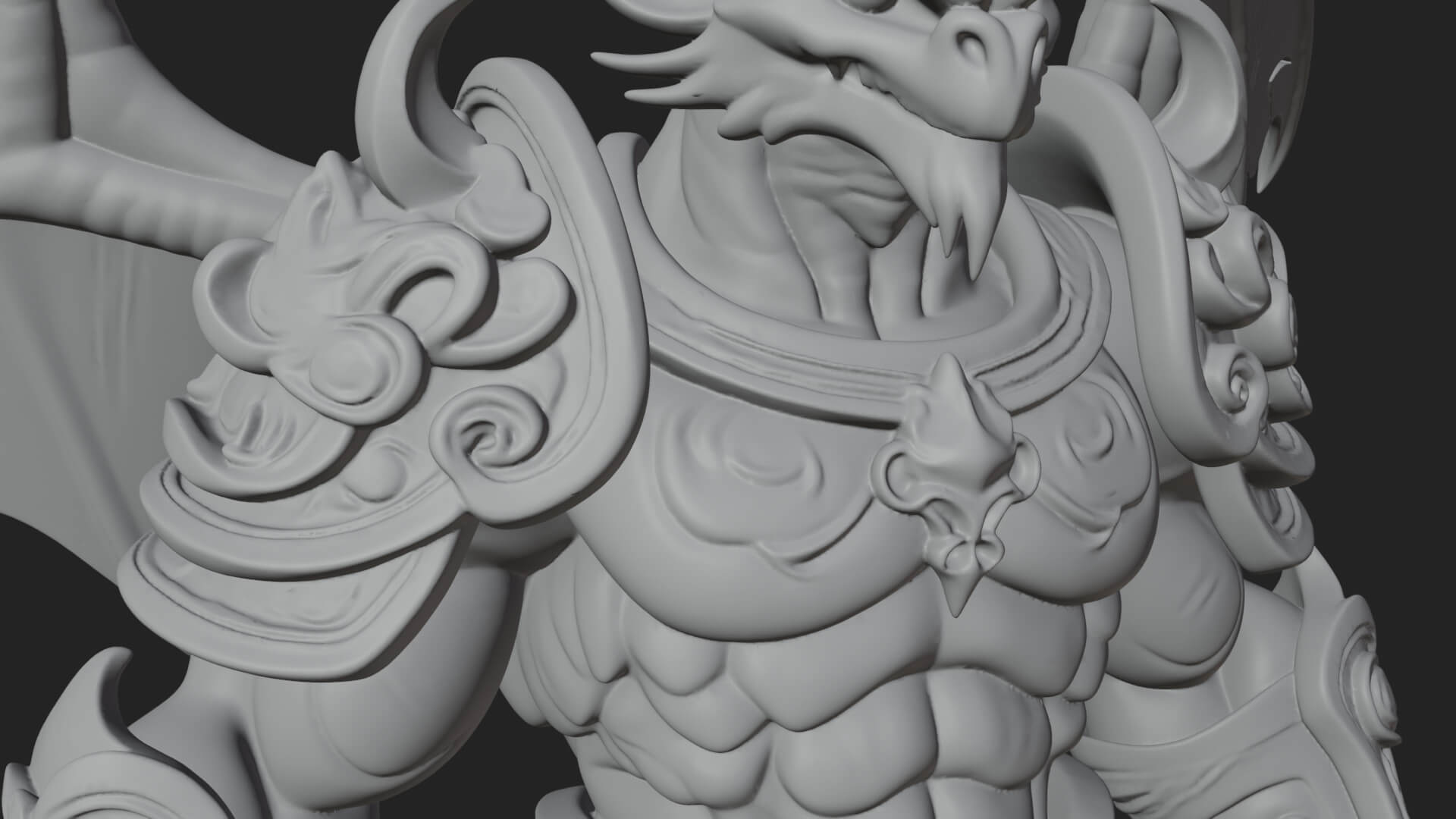 Winged Dragon Demon Statue Design 29 3D Print Model 3D Model