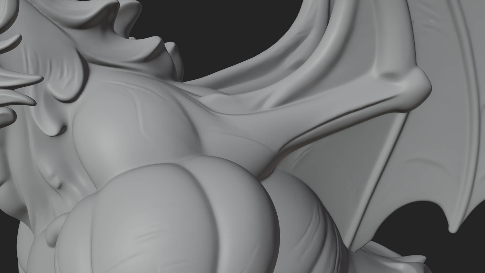 Winged Dragon Demon Statue Design 30 3D Print Model 3D Model