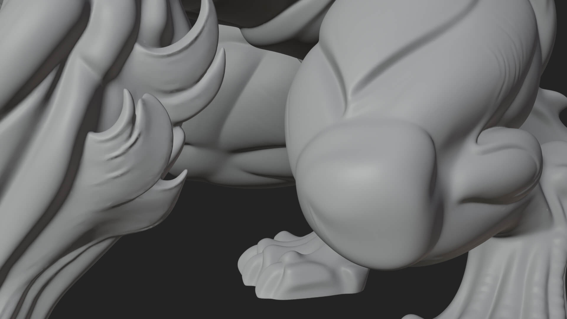 Winged Dragon Demon Statue Design 30 3D Print Model 3D Model