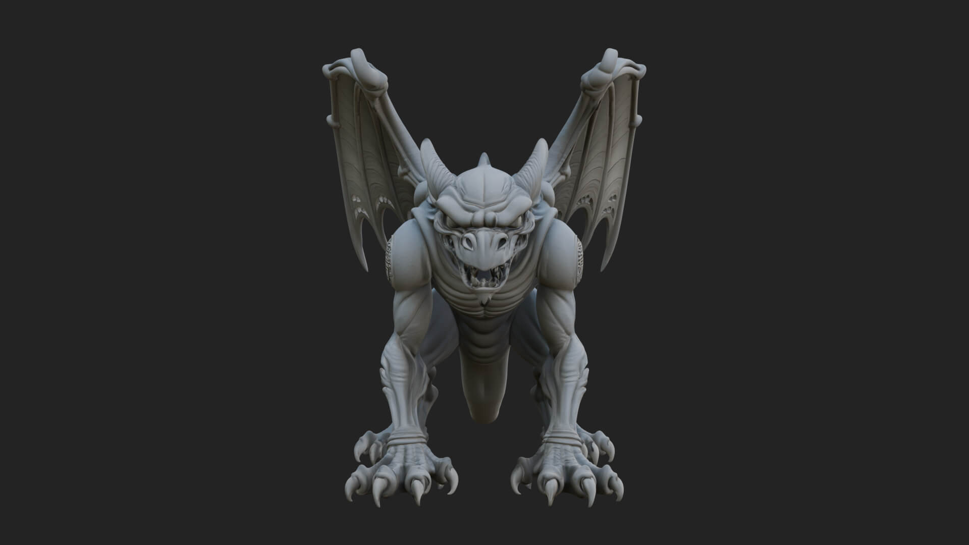 Winged Dragon Demon Statue Design 31 3D Print Model 3D Model