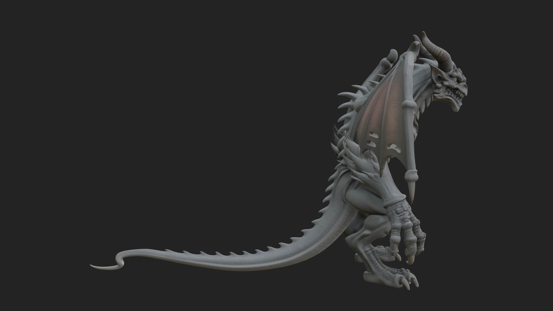 Winged Dragon Demon Statue Design 32 3D Print Model 3D Model