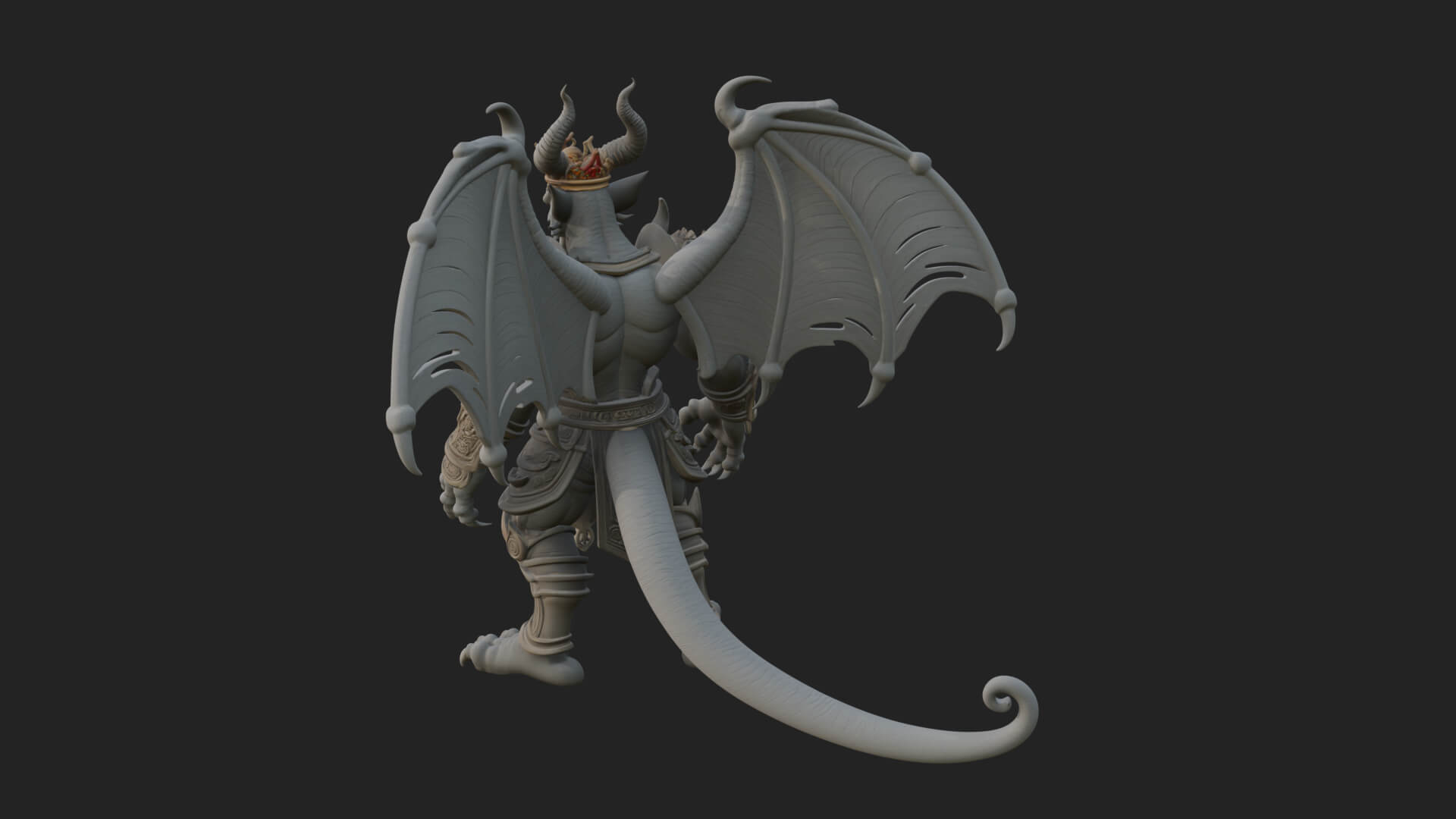 Winged Dragon Demon Statue Design 33 3D Print Model 3D Model