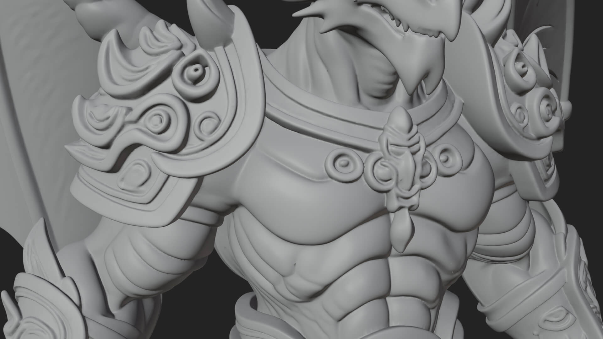 Winged Dragon Demon Statue Design 33 3D Print Model 3D Model