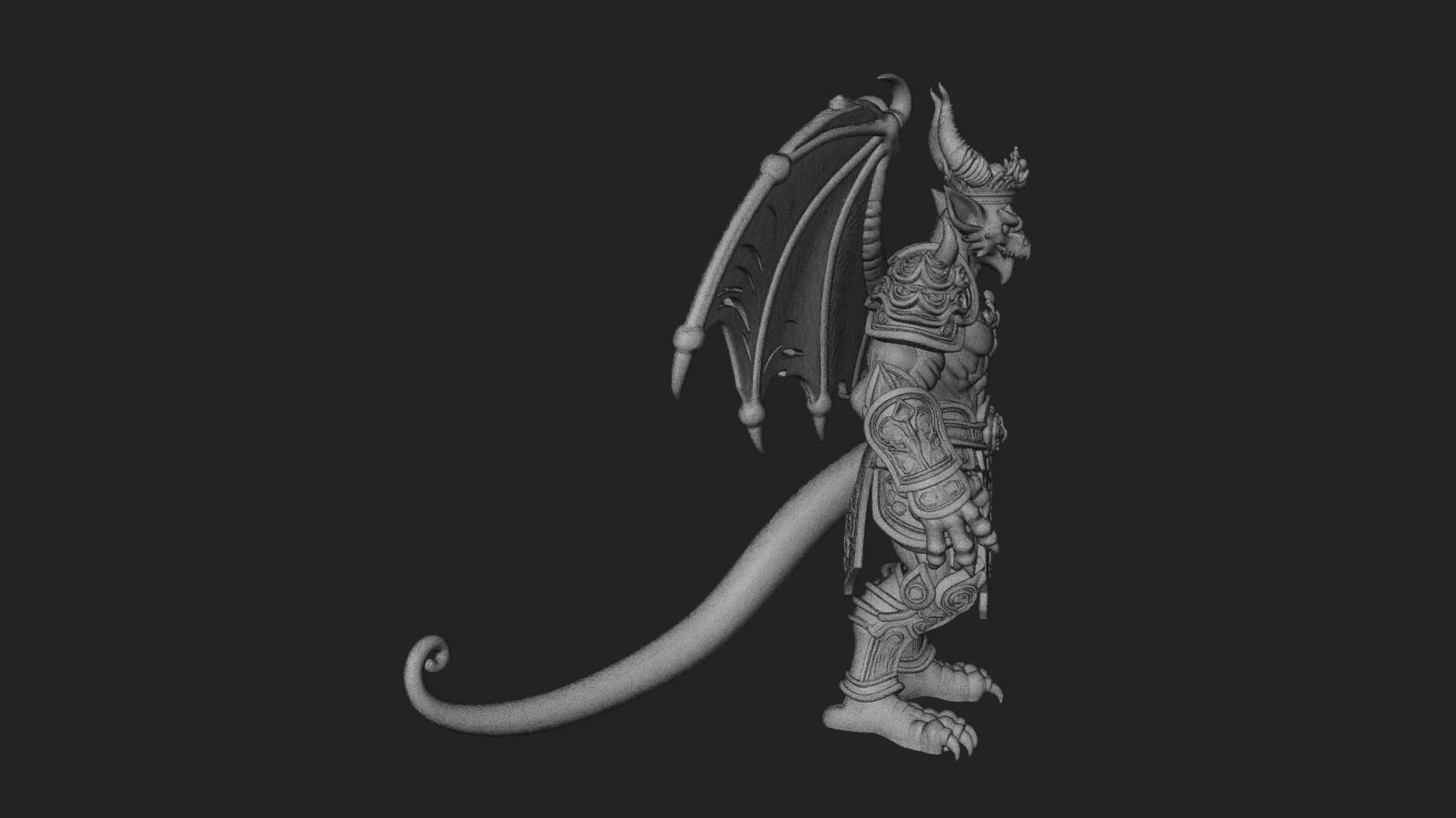 Winged Dragon Demon Statue Design 33 3D Print Model 3D Model