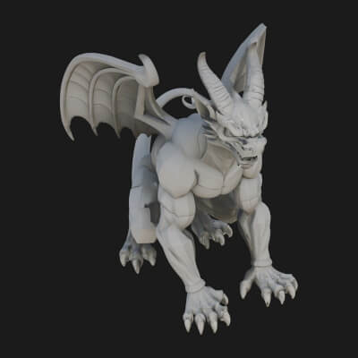 Winged Dragon Statue Design 10 3D Print Model
