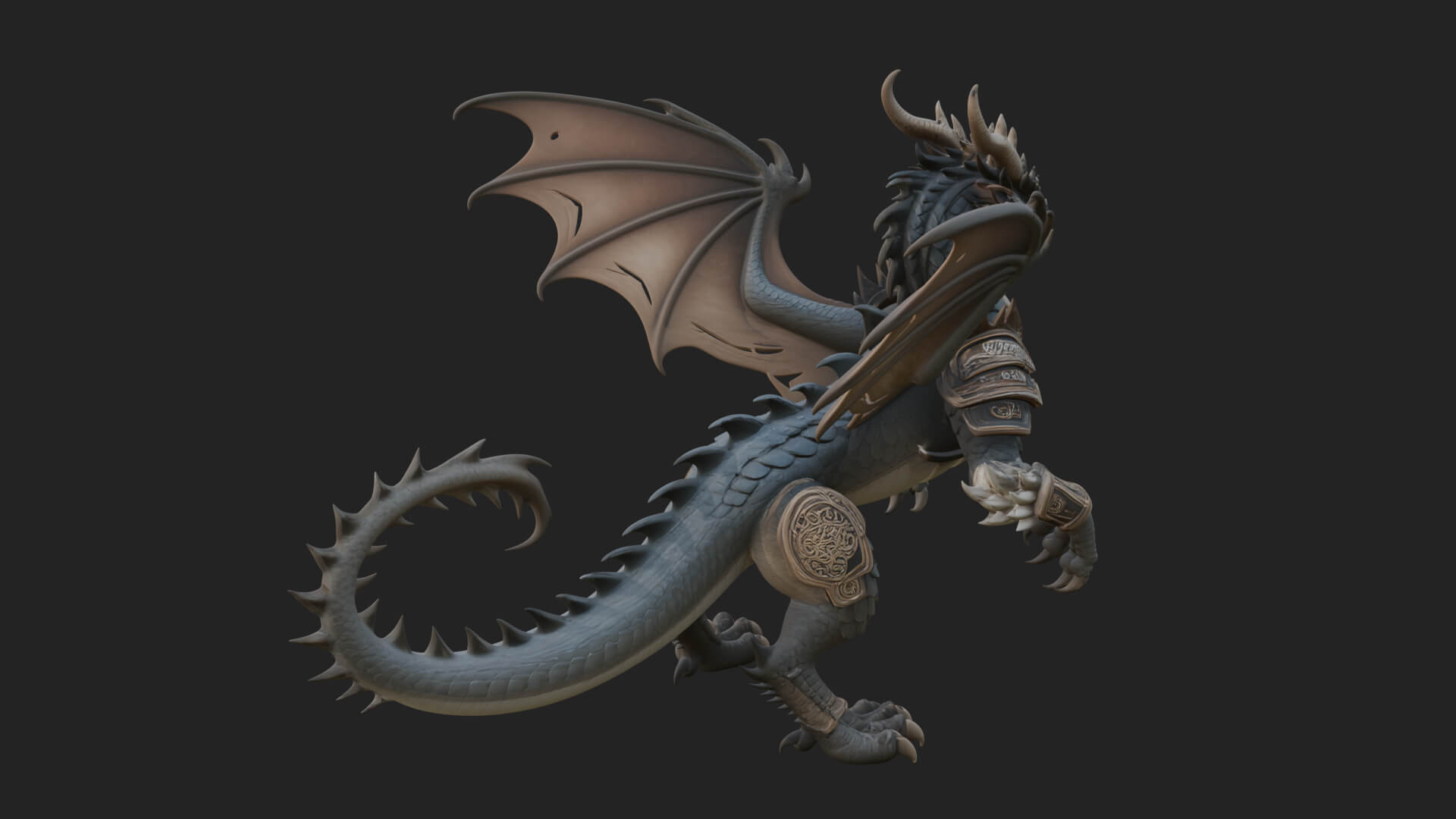 Winged Dragon Statue Design 11 3D Print Model 3D Model