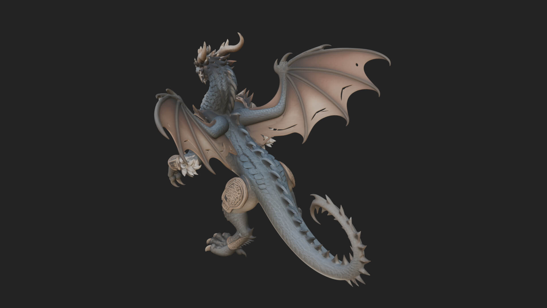 Winged Dragon Statue Design 11 3D Print Model 3D Model