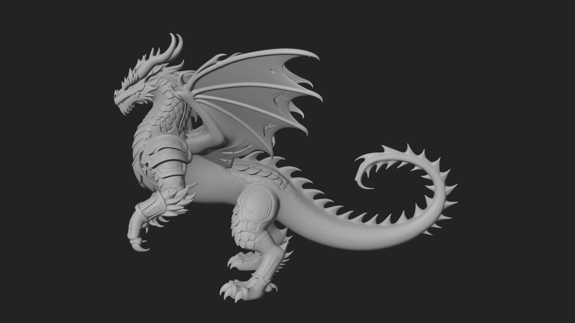 Winged Dragon Statue Design 11 3D Print Model 3D Model