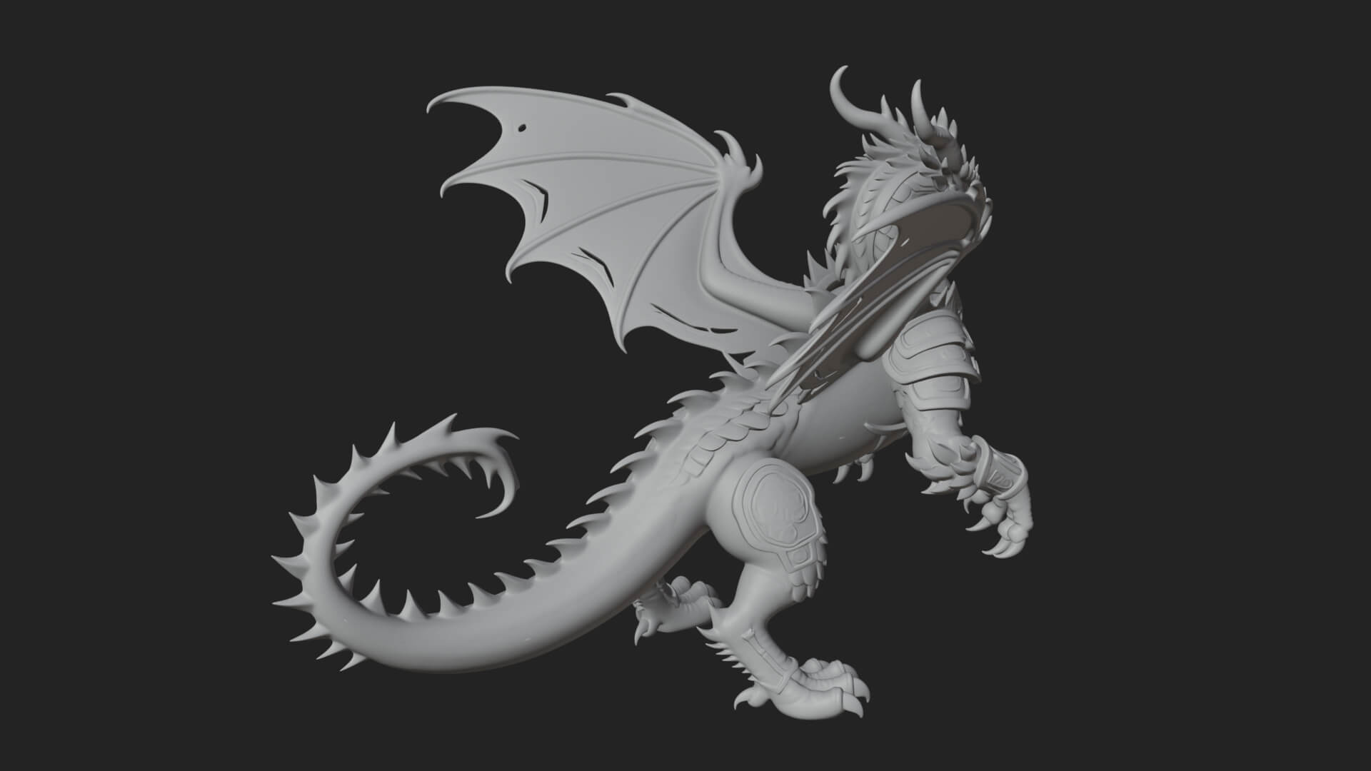 Winged Dragon Statue Design 11 3D Print Model 3D Model