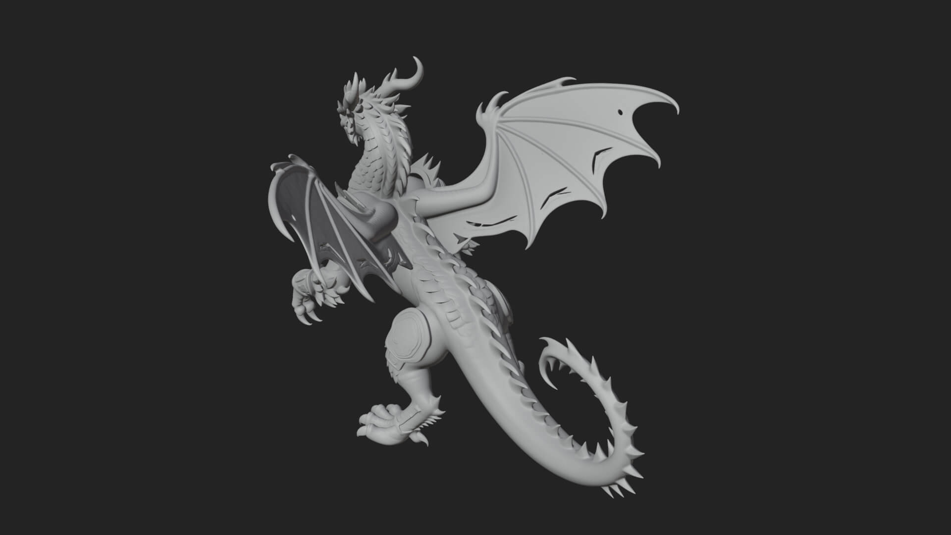 Winged Dragon Statue Design 11 3D Print Model 3D Model