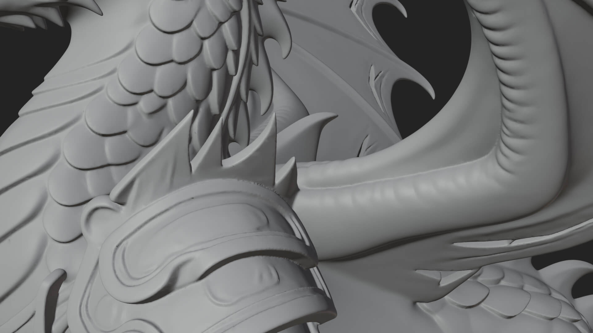 Winged Dragon Statue Design 11 3D Print Model 3D Model