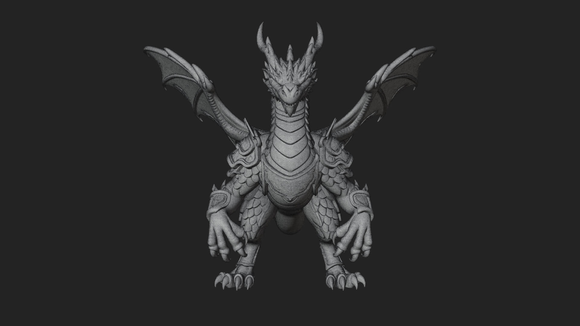 Winged Dragon Statue Design 11 3D Print Model 3D Model