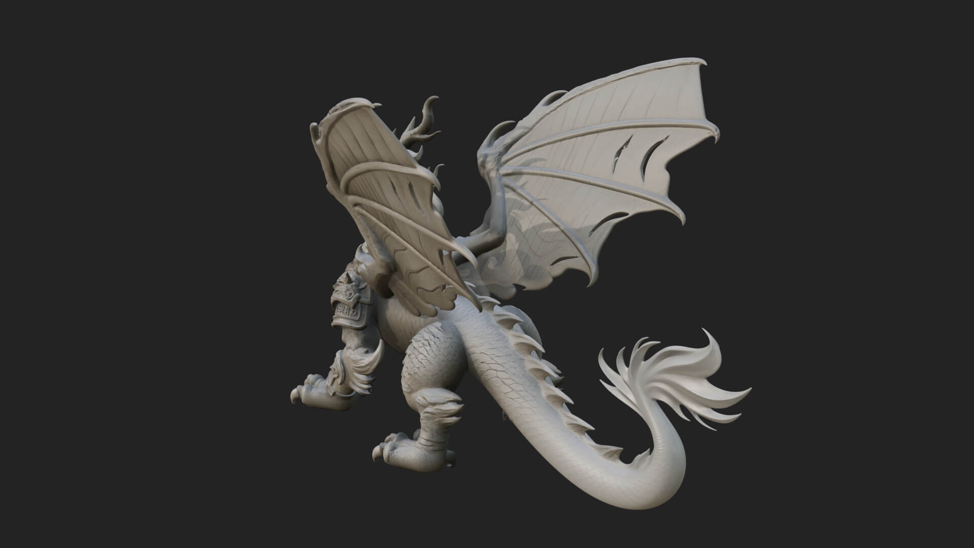 Winged Dragon Statue Design 12 3D Print Model 3D Model