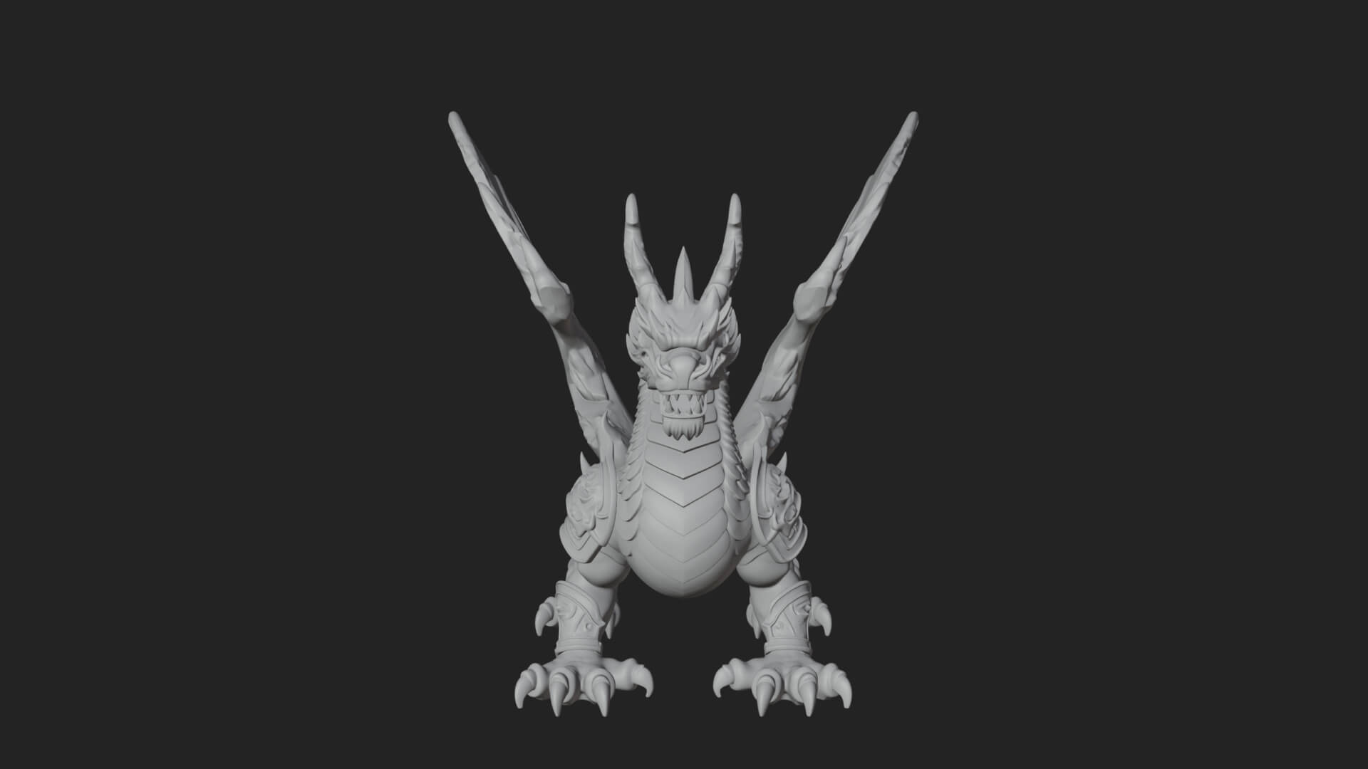 Winged Dragon Statue Design 12 3D Print Model 3D Model
