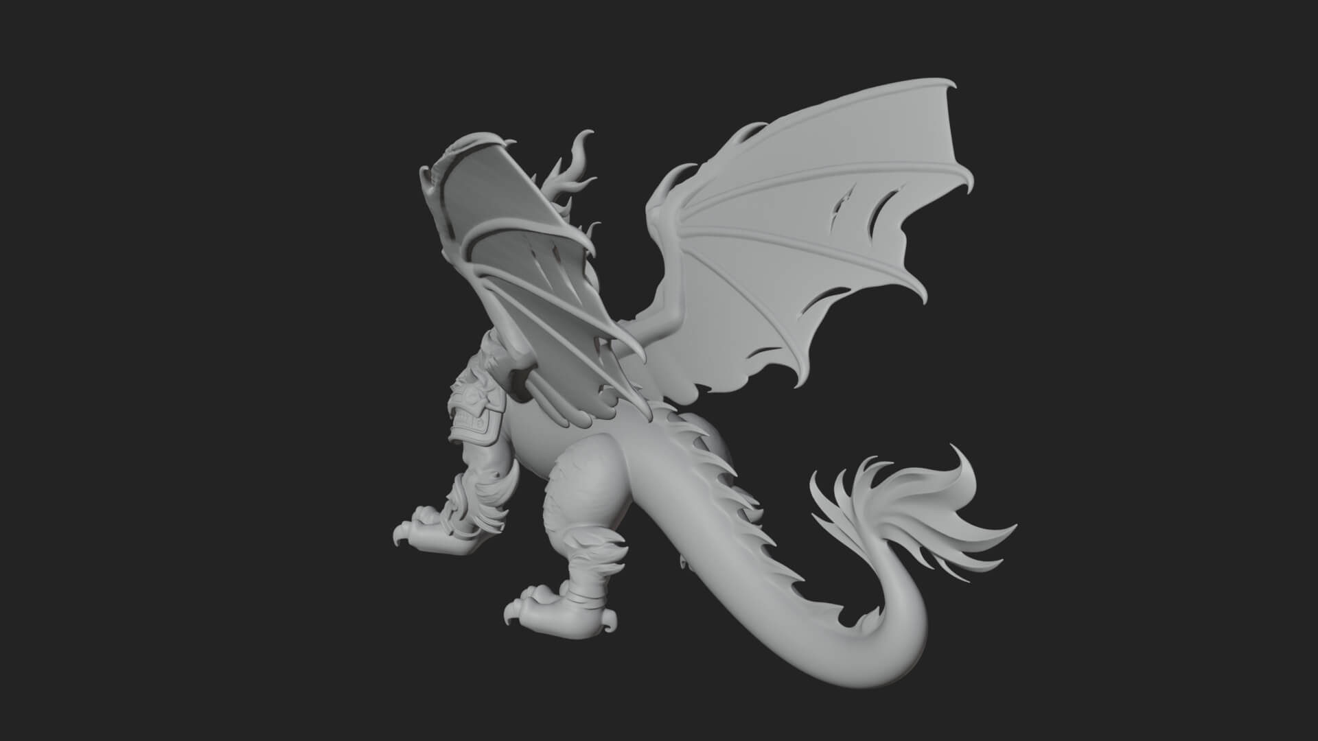 Winged Dragon Statue Design 12 3D Print Model 3D Model