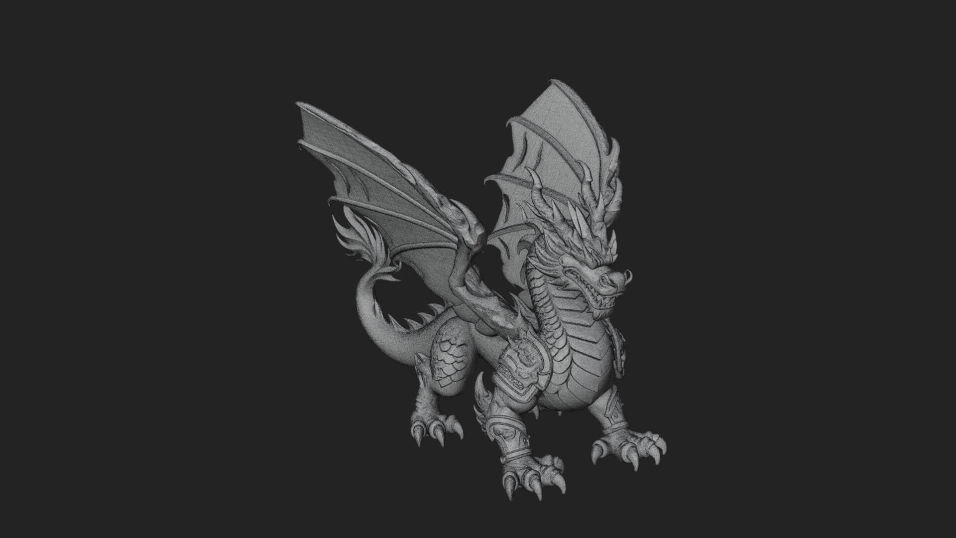 Winged Dragon Statue Design 12 3D Print Model 3D Model